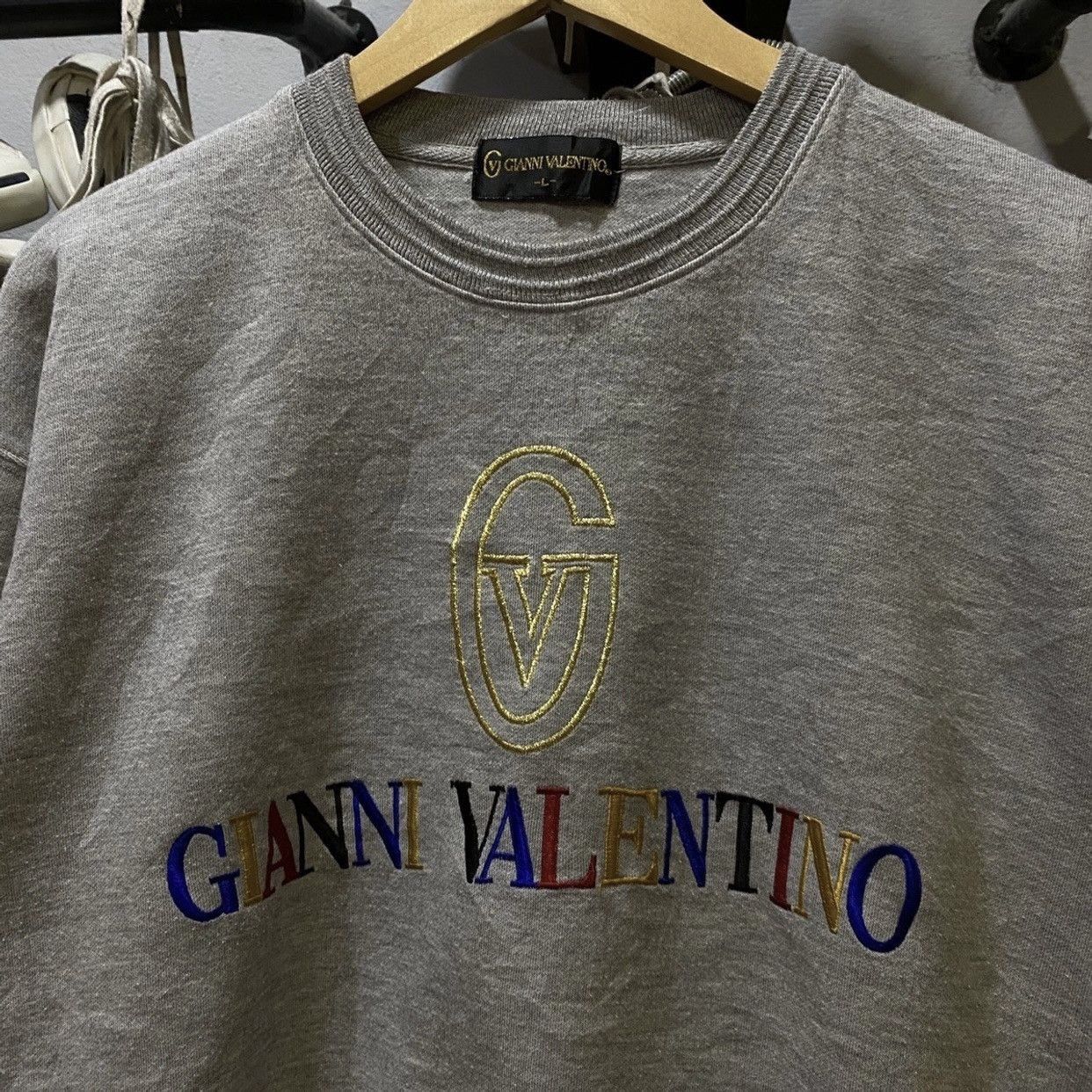 Gianni Valentino × Valentino GIANNI VALENTINO ItalianDesigner Logo Multicolour Sweatshirt Size US L / EU 52-54 / 3 - 3 Thumbnail