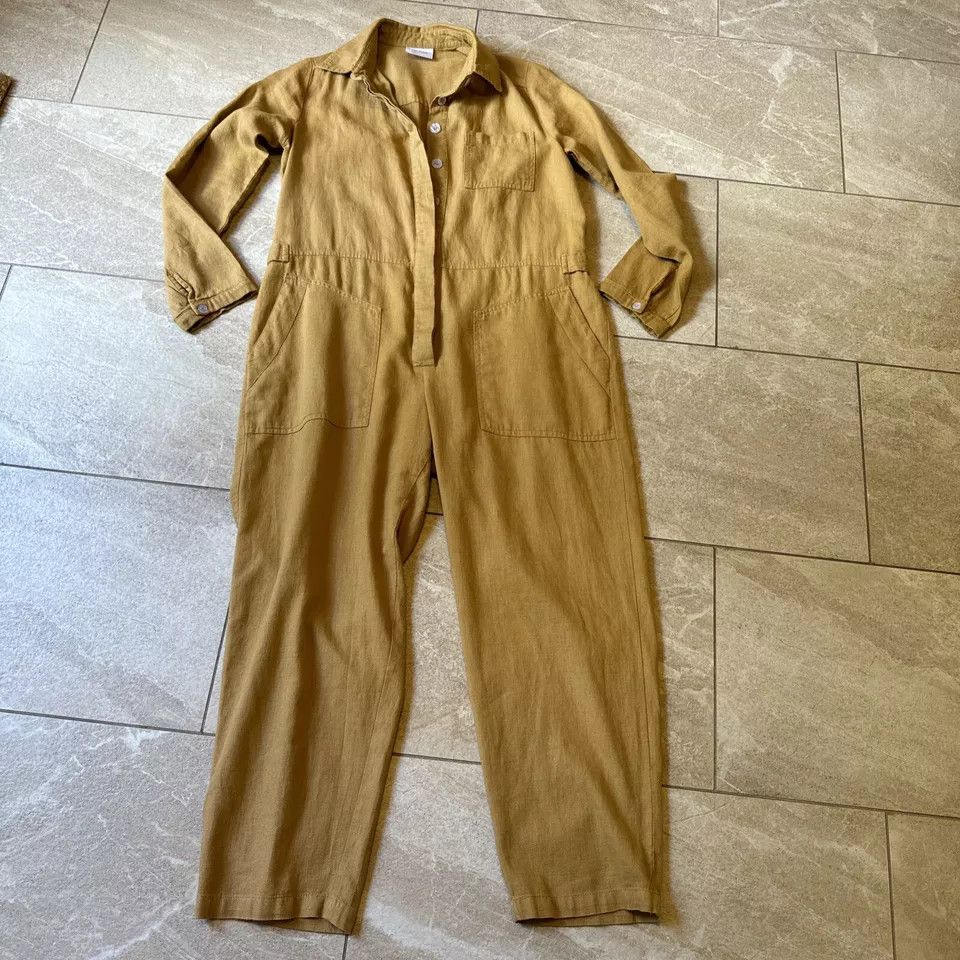 Luxe Rue Stiic Australia linen blend workwear jumpsuit Size 26" / US 2 / IT 38 - 1 Thumbnail