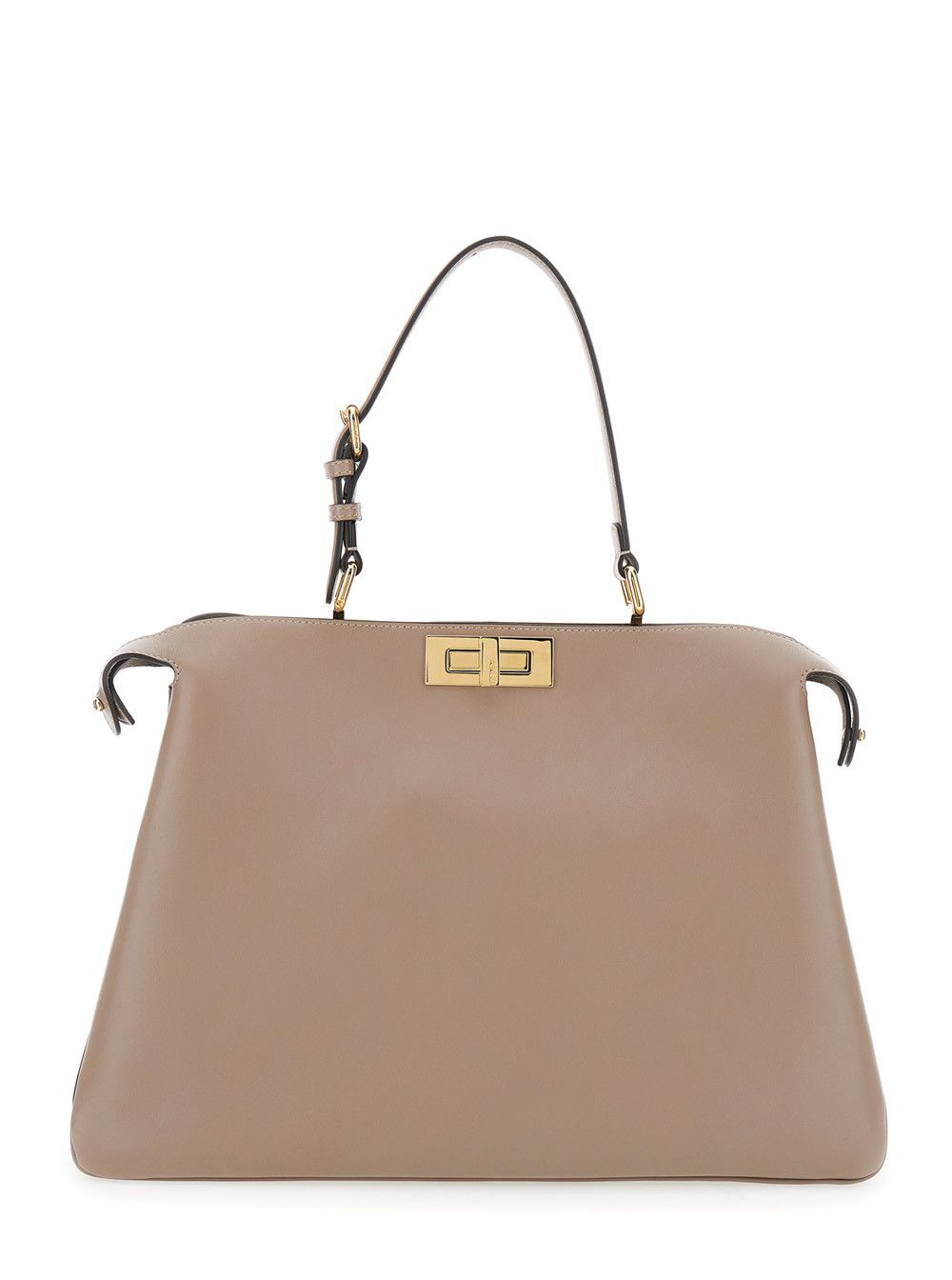 Fendi 'Pekaboo Soft Large' Grey Handbag with Twist Lock in Leather Woman Size ONE SIZE - 1 Thumbnail