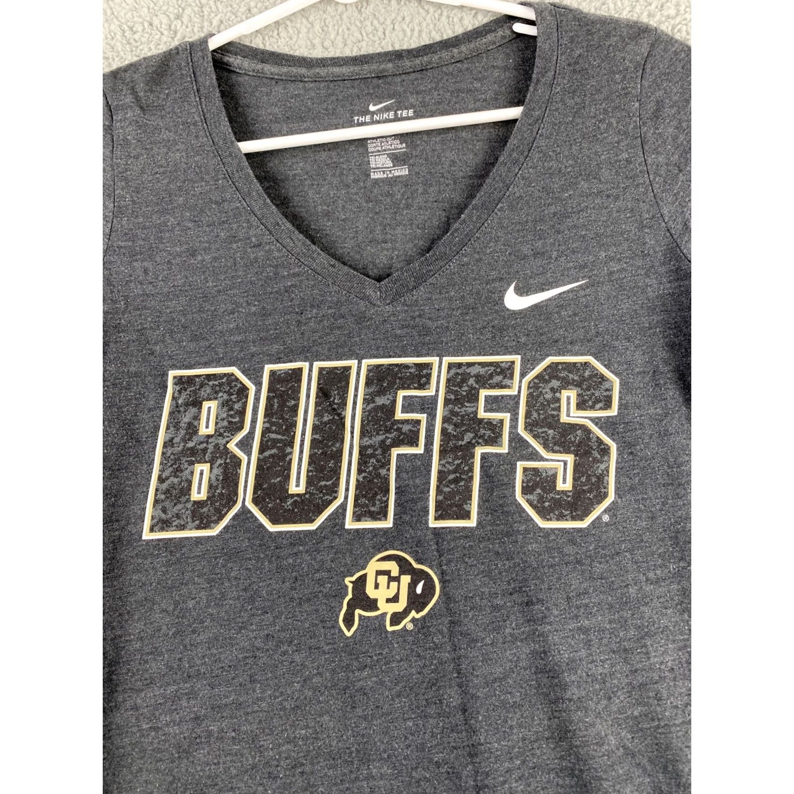 Nike Nike T-Shirt Women's XS Dark Gray V-Neck Top Blouse - 100% Cotton, Short Sleeve, Regular Fit, Tee Size XS / US 0-2 / IT 36-38 - 2 Thumbnail
