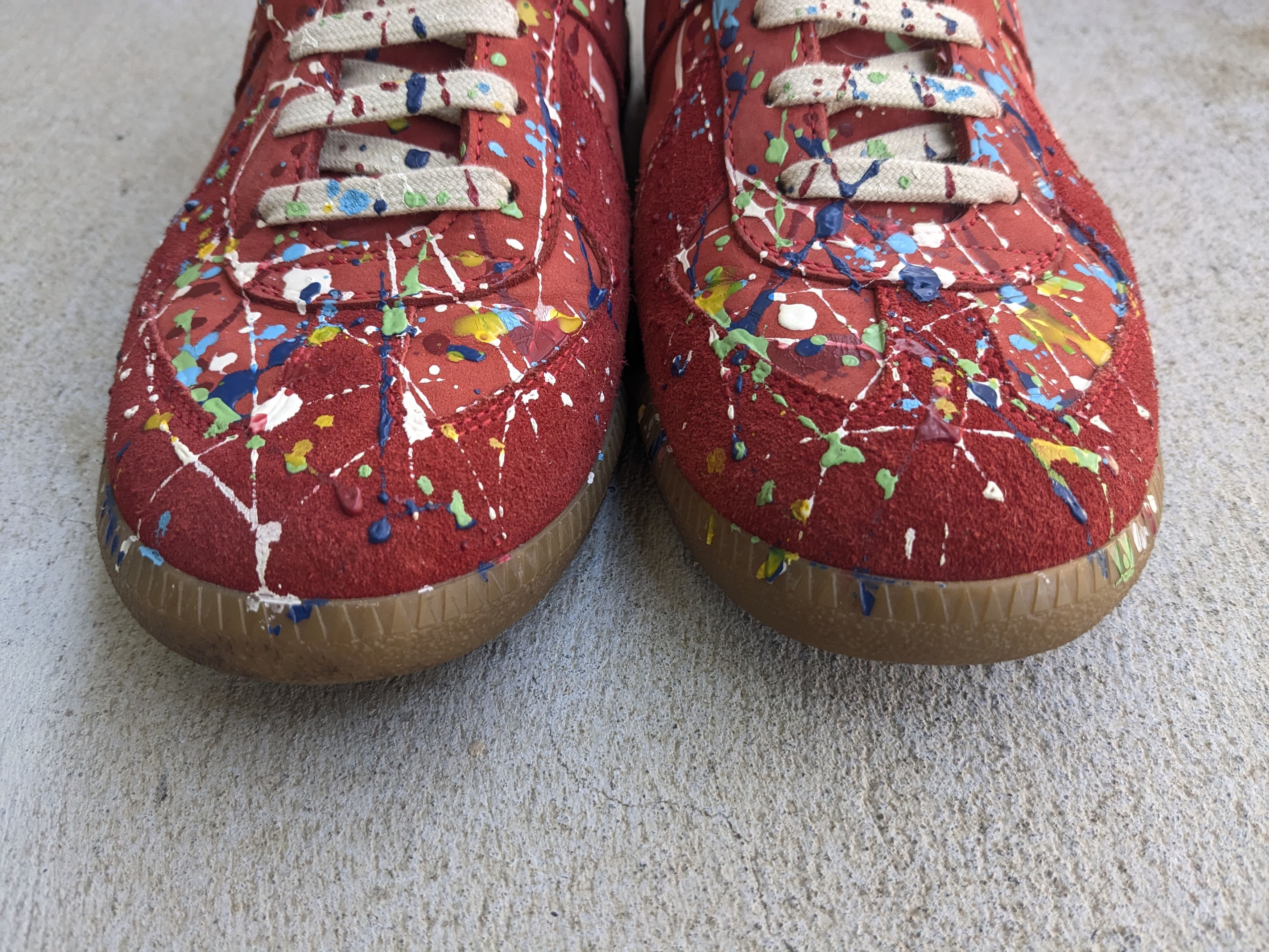 Maison Margiela Maison Margiela GAT Replica Red Paint Splatter 7 40 Size US 7 / EU 40 - 2 Thumbnail