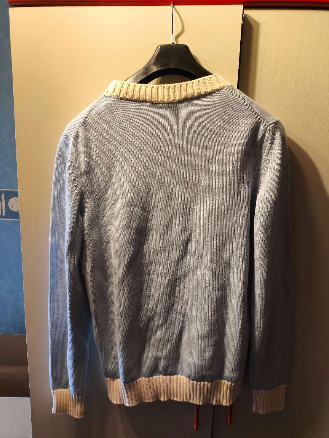 Casablanca Blue & Off-White Knit Logo Sweater Size US M / EU 48-50 / 2 - 6 Thumbnail