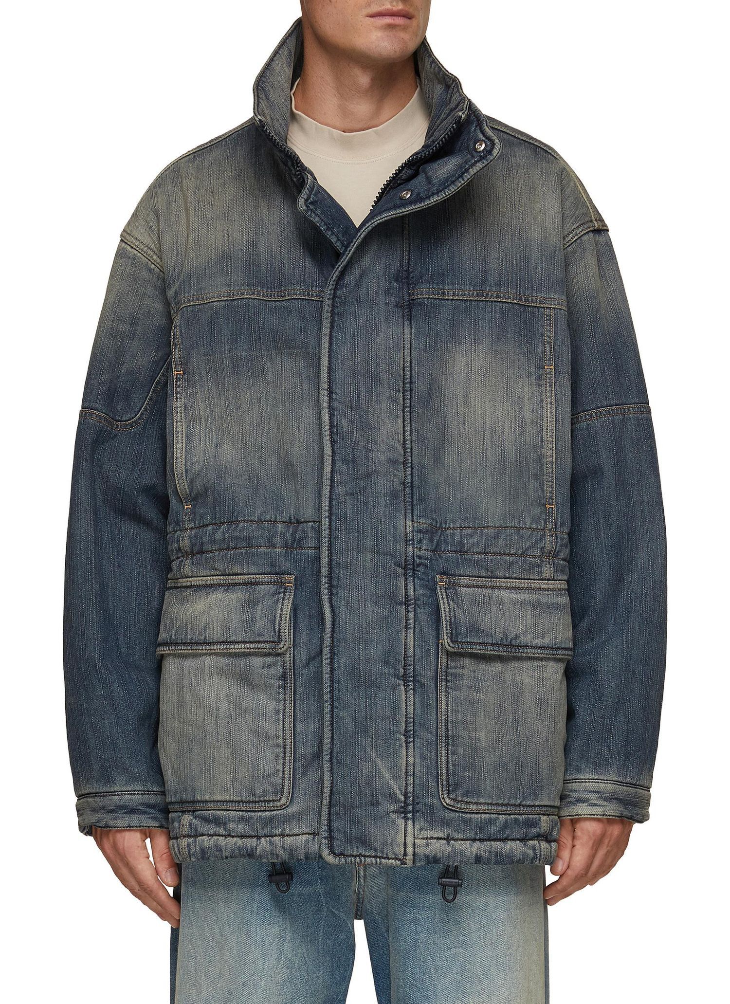 Balenciaga Cargo Denim Parka Jacket Size US L / EU 52-54 / 3 - 1 Thumbnail