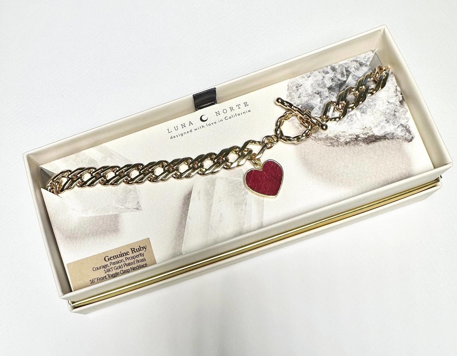 Other Luna Norte Heart of Gold Toggle Necklace - Ruby Size ONE SIZE - 3 Thumbnail