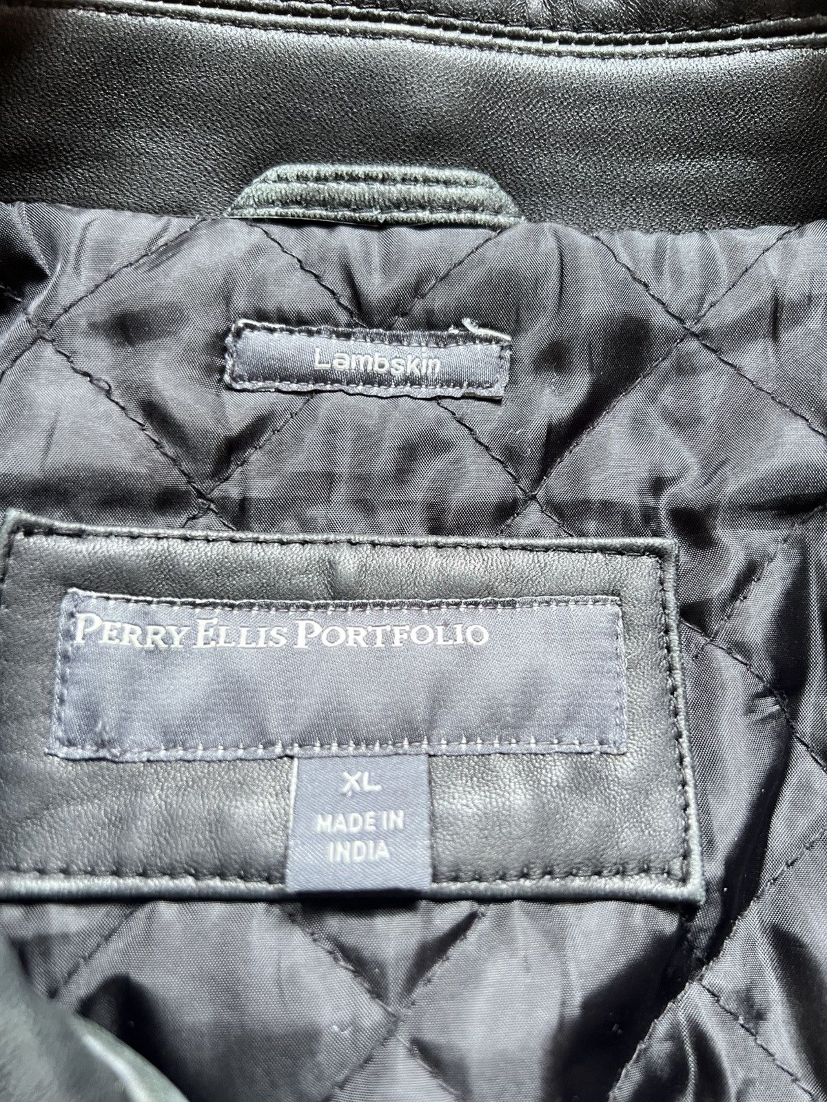 Perry Ellis Lambskin Leather Jacket Size US XL / EU 56 / 4 - 3 Thumbnail