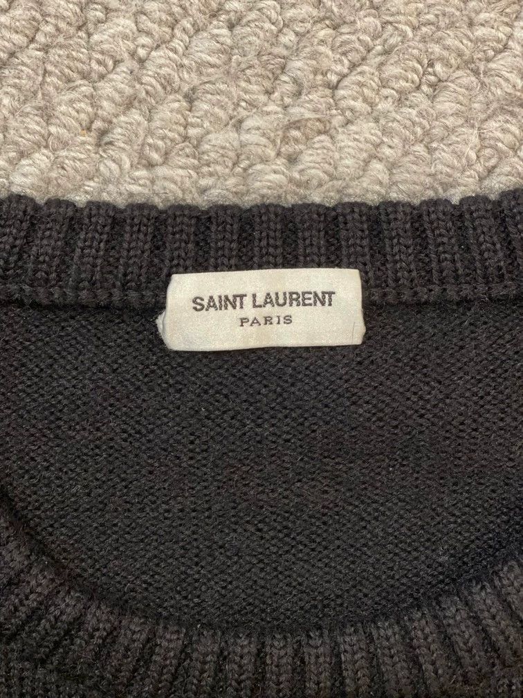 Saint Laurent Paris Saint Laurent Paris Saint Laurent Paris Black round neck s Size US L / EU 52-54 / 3 - 3 Thumbnail