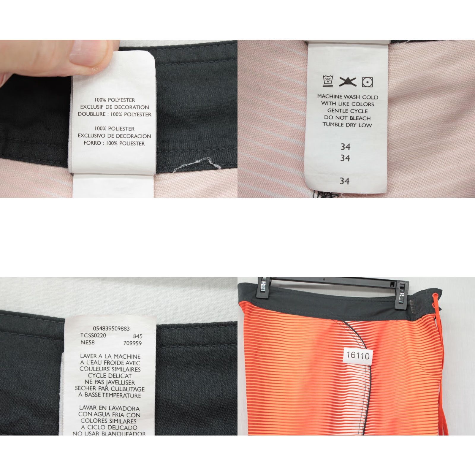 Nike Nike Board Shorts Men 34 Orange & Red Swim Trunks Pocket Classic Style 709959 Size US 34 / EU 50 - 8 Thumbnail