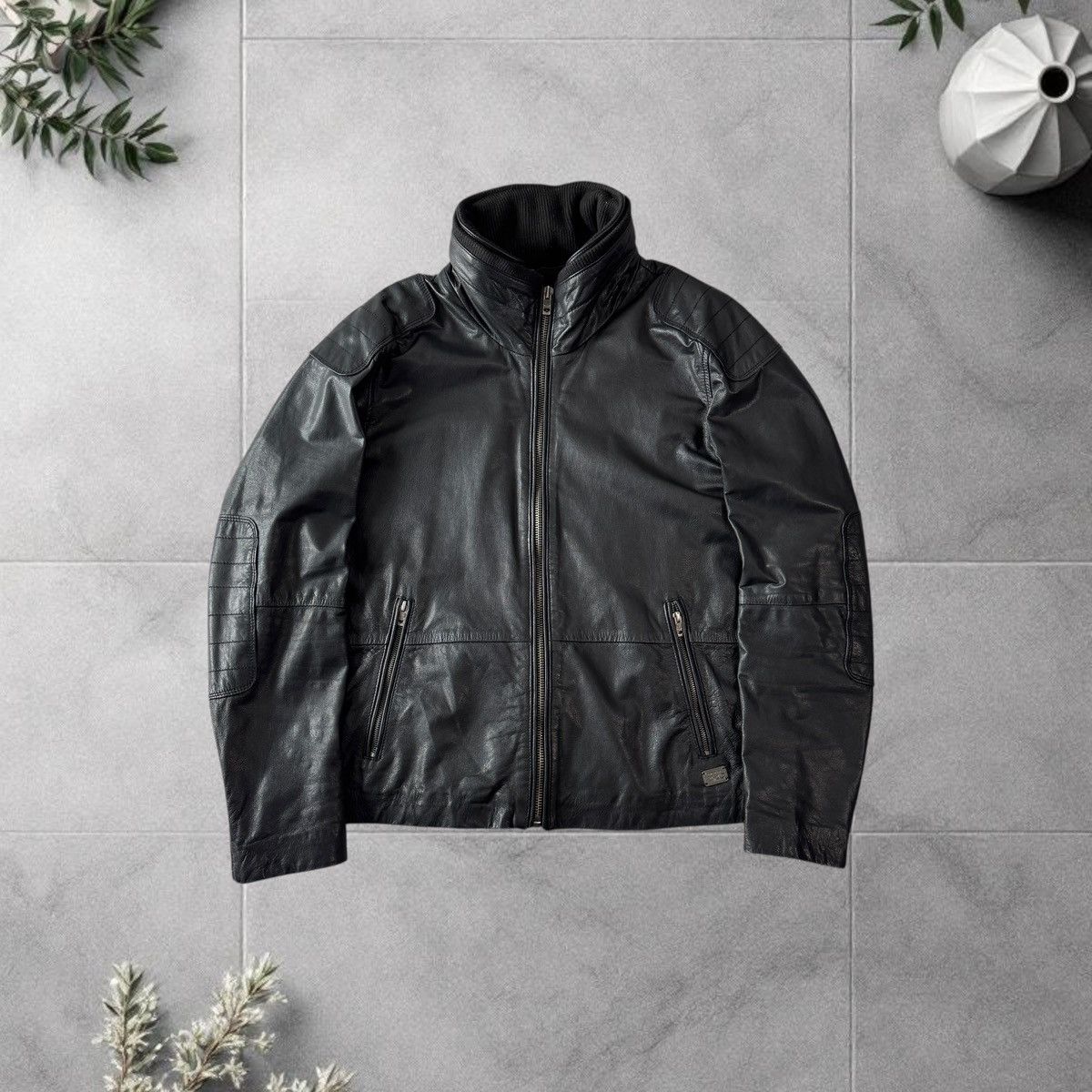 Diesel Diesel Leather Jacket Model J-BO-2 Black Biker Avirex Style Size US XXL / EU 58 / 5 - 2 Thumbnail