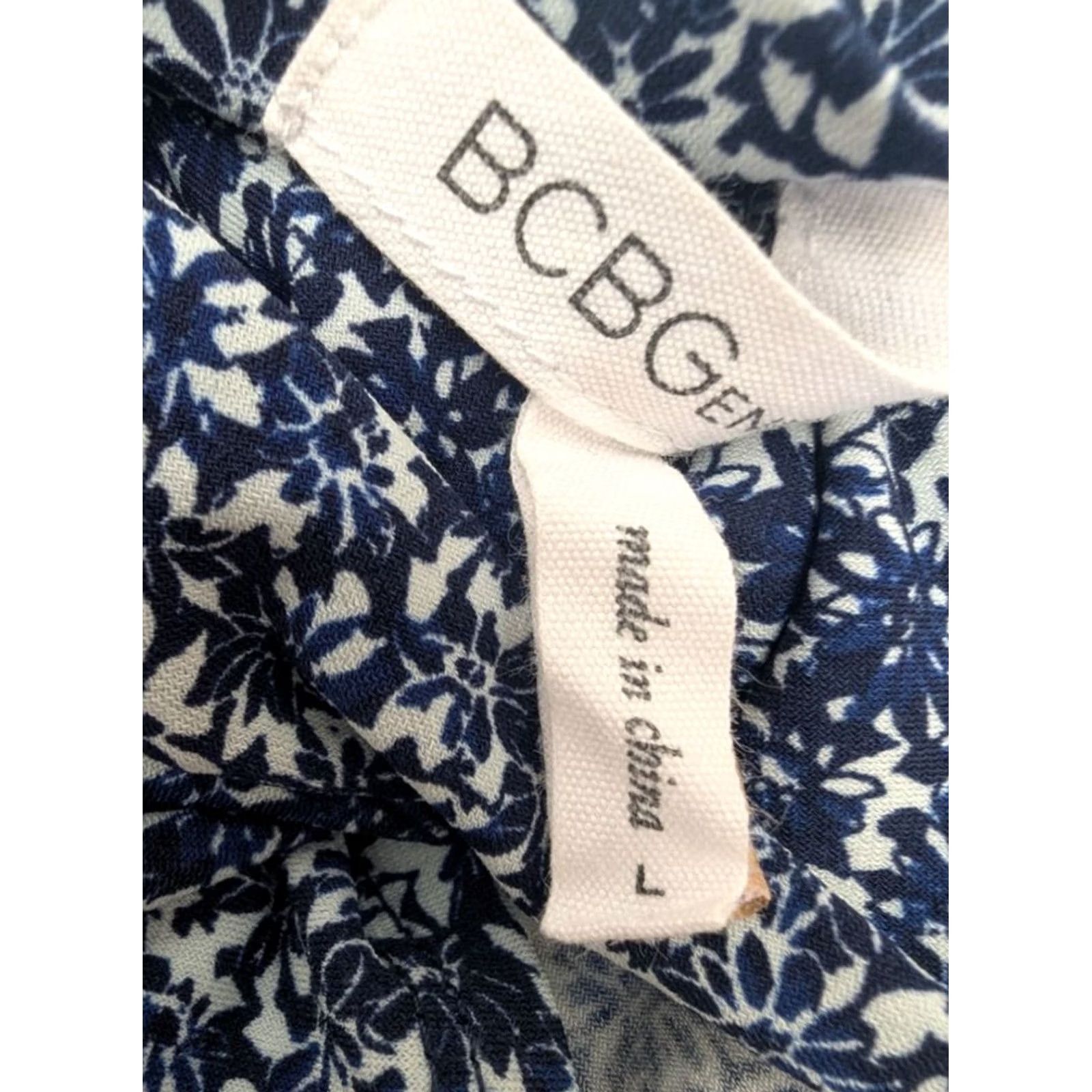 BCBGeneration BCBGeneration Blue White Floral Square Neck Fit Flare Dress L Knee Length Women’s Casual Party/Cocktail Size L / US 10 / IT 46 - 7 Thumbnail