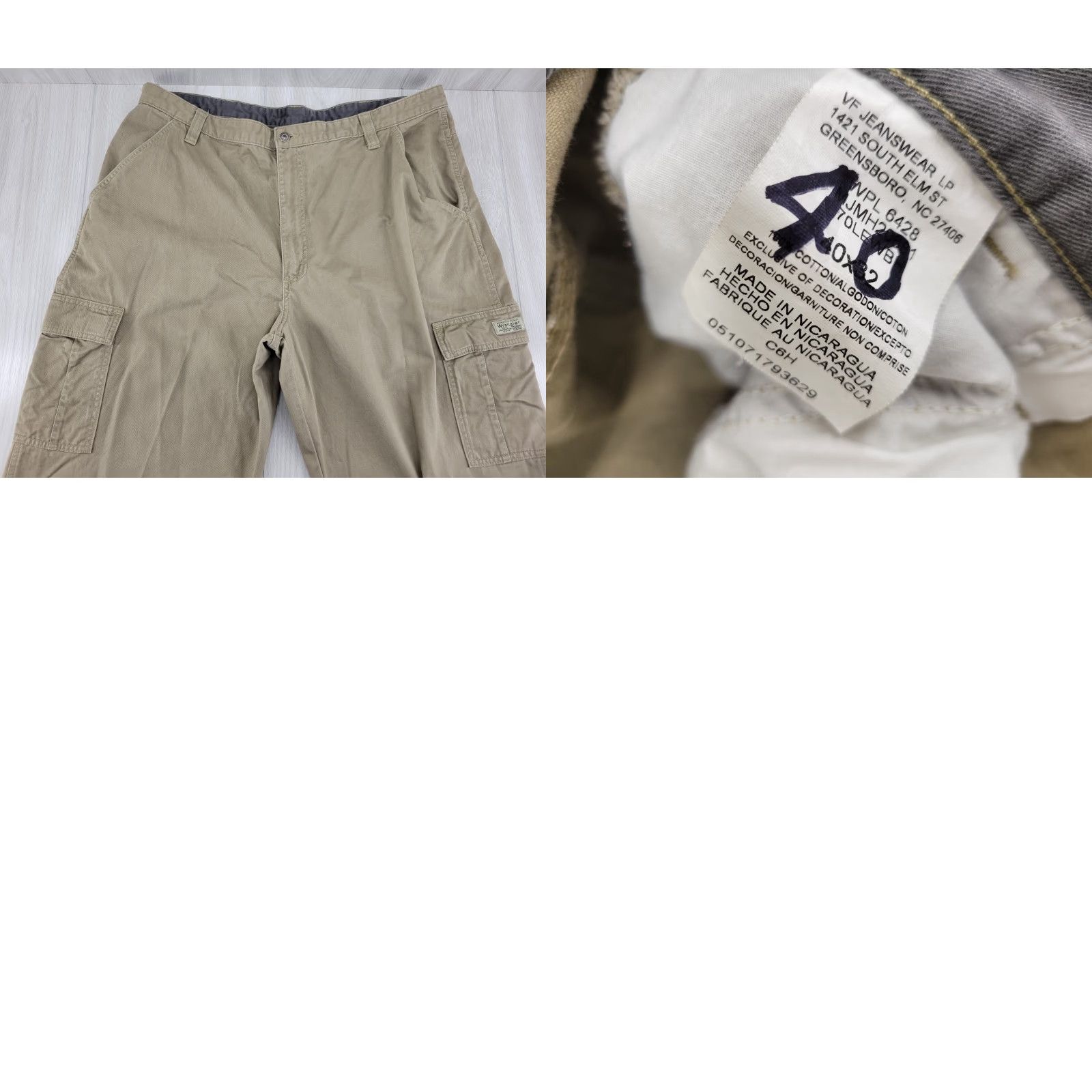 Wrangler VINTAGE Wrangler Pants Mens 40 Beige Hero Cargo Outdoors 100% Cotton Work 70LEWBH 40x32 Size US 40 / EU 56 - 8 Thumbnail