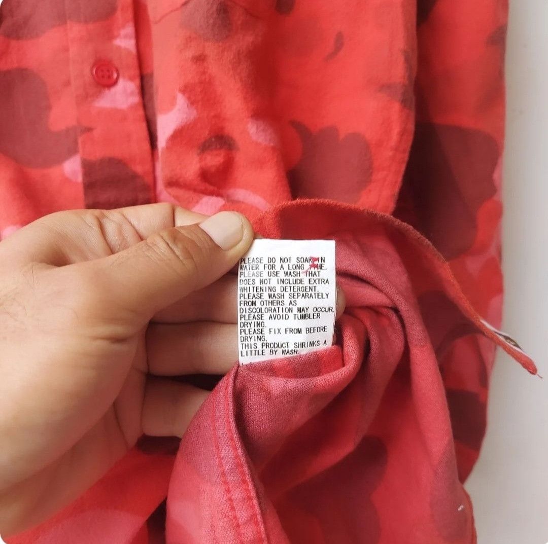 Bape Vintage BAPE Red Camo Long Sleeve Button Shirt Size US M / EU 48-50 / 2 - 11 Thumbnail