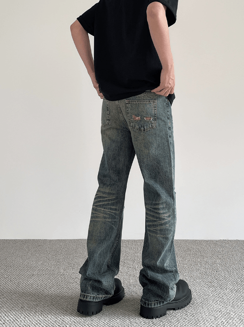 Japanese Brand × Jean American high street retro distressed cleanfit ripped jeans Size US 32 / EU 48 - 4 Thumbnail