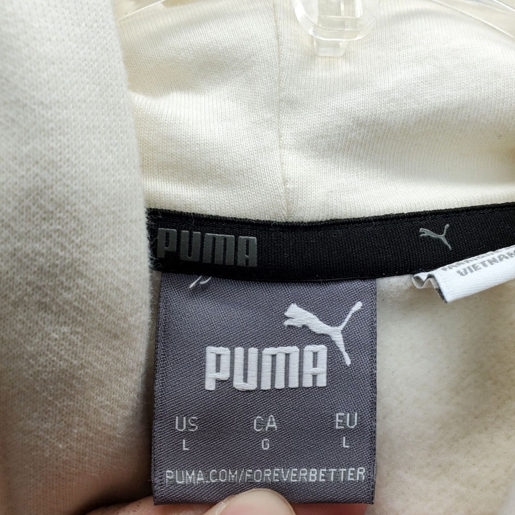 Puma PUMA Essentials Hoodie Mens L White Pullover Cat Logo Knit Fleece Hoodie Pullover Size US L / EU 52-54 / 3 - 5 Thumbnail