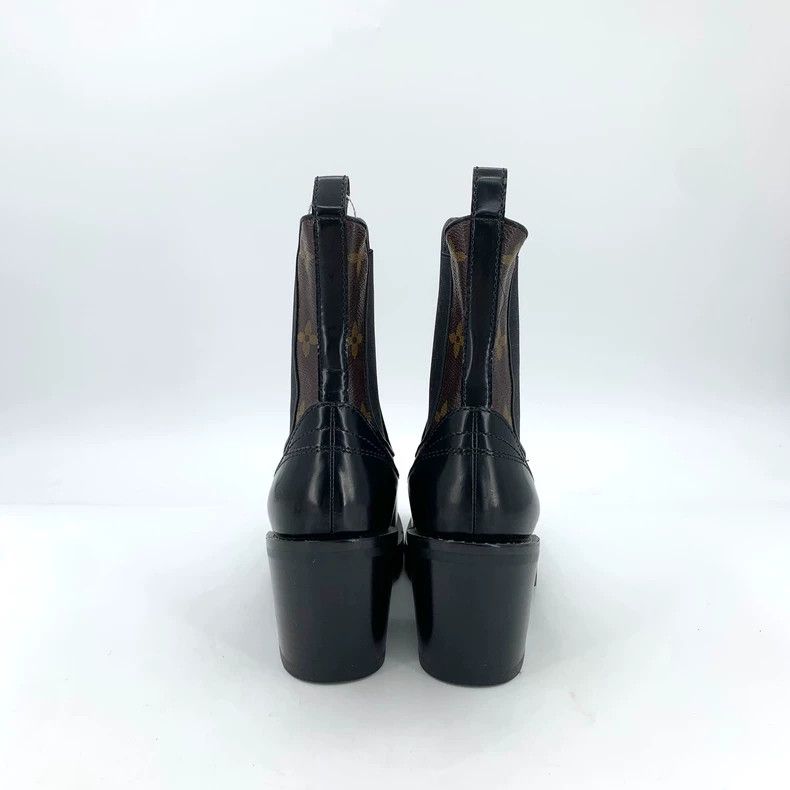 Louis Vuitton Louis Vuitton Black logo presbyopic patchwork leather chun Size US 5.5 / IT 35.5 - 4 Thumbnail