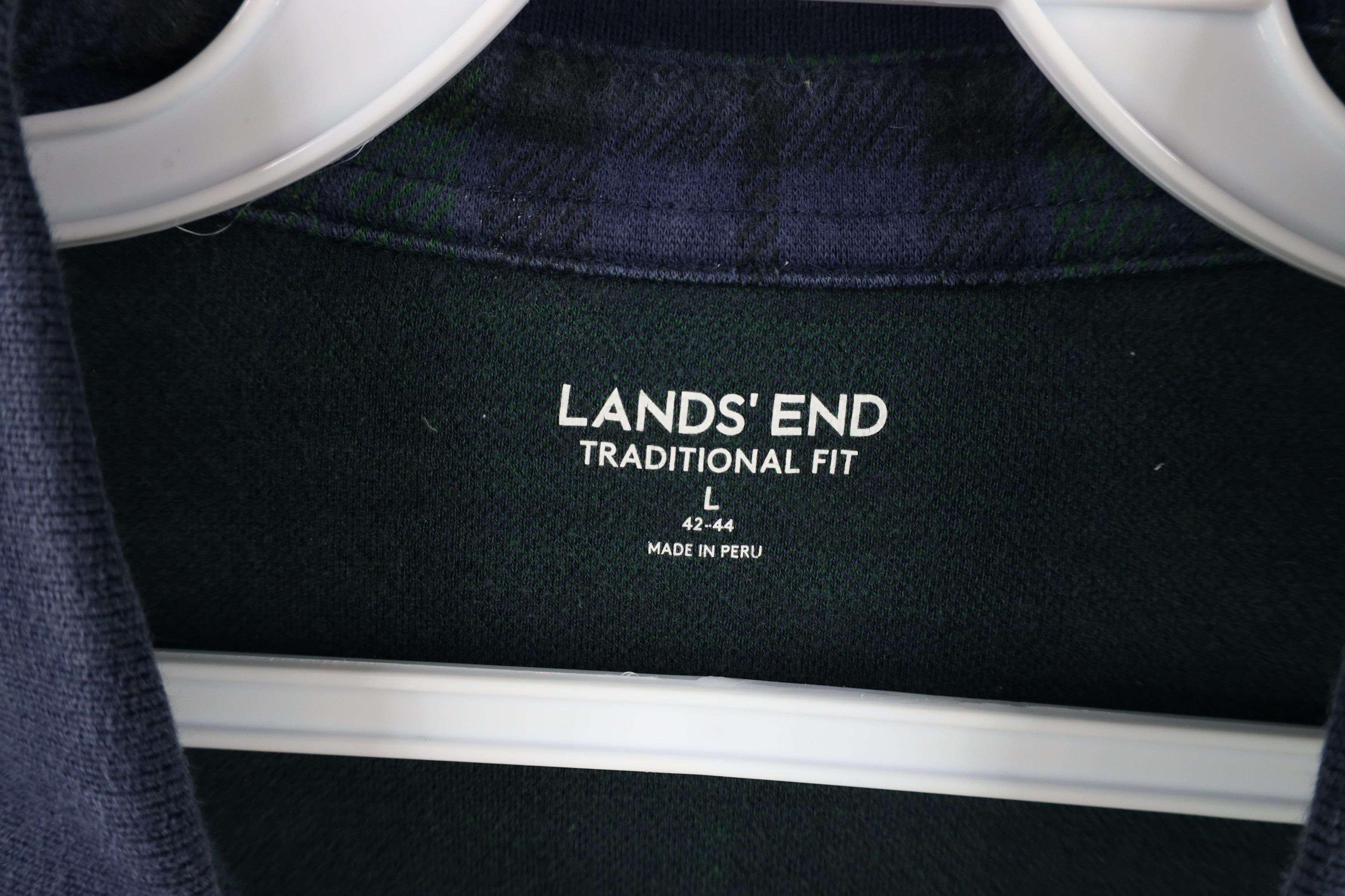 Lands' End × Vintage Vintage Y2K Lands End Knit Long Sleeve Rugby Polo Plaid Size US L / EU 52-54 / 3 - 4 Thumbnail