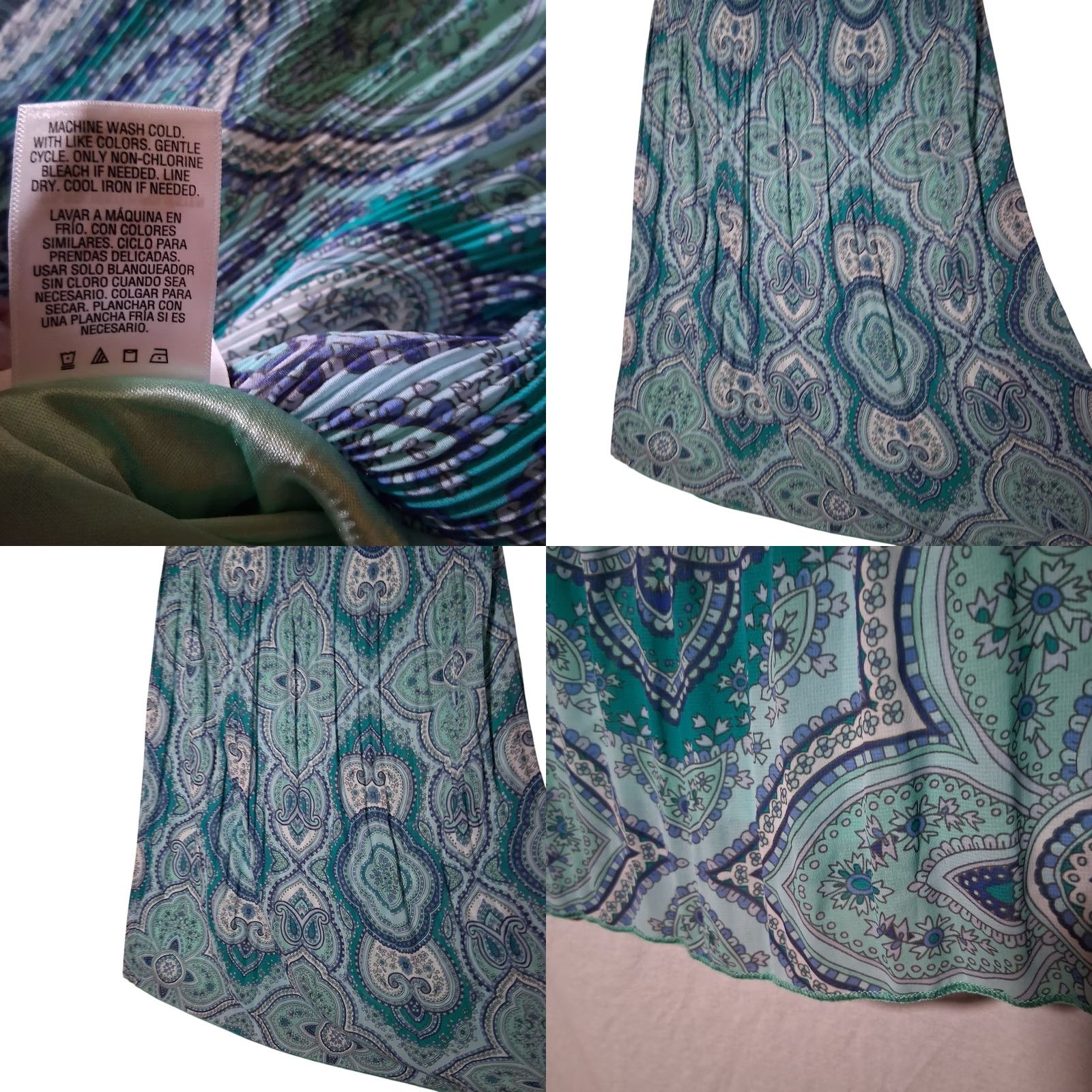 Vintage VINTAGE Jackyn Smith Maxi Skirt Plus Size 2X Long Blue Paisley Pleated Boho Lined Women Skirt Size 40" / US 18 - 8 Thumbnail