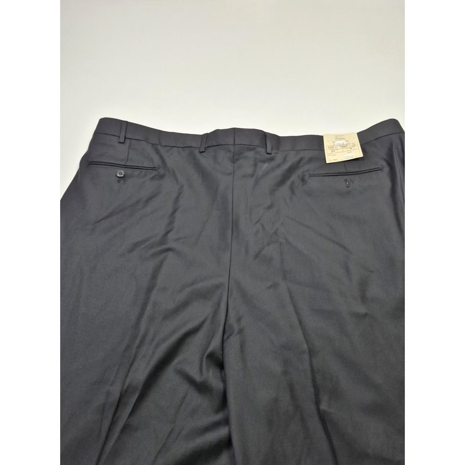 Vintage Peerless Dress Pants Mens 50x37 Black Wool Pleated Straight Unhemmed NWT Big & Tall 50W Formal Dress Pants Mens Black Wool Size US 34 / EU 50 - 5 Thumbnail
