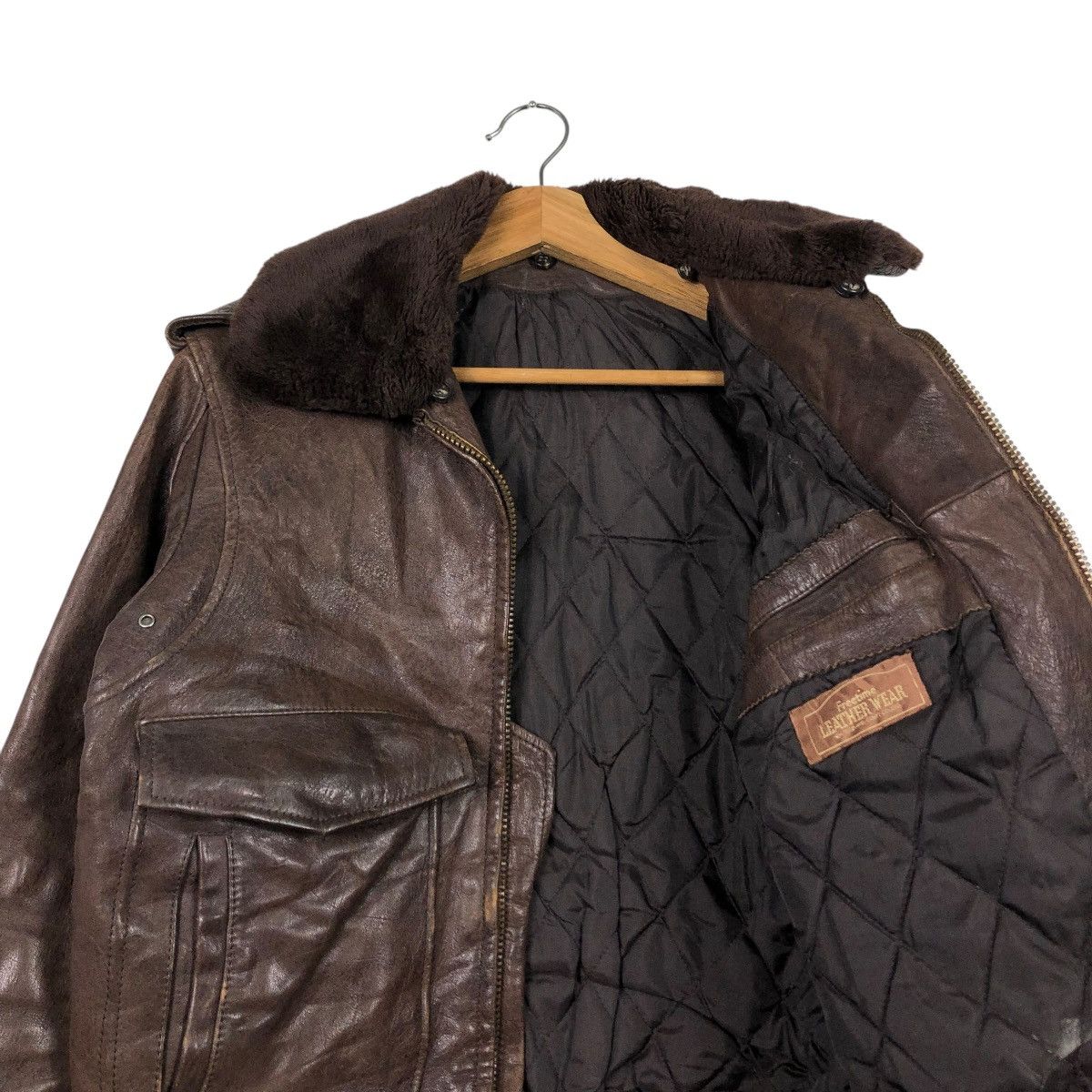 Japanese Brand 🔥VINTAGE LEATHER JACKET BIKER FREETIME FUR COLLAR Size US S / EU 44-46 / 1 - 11 Thumbnail