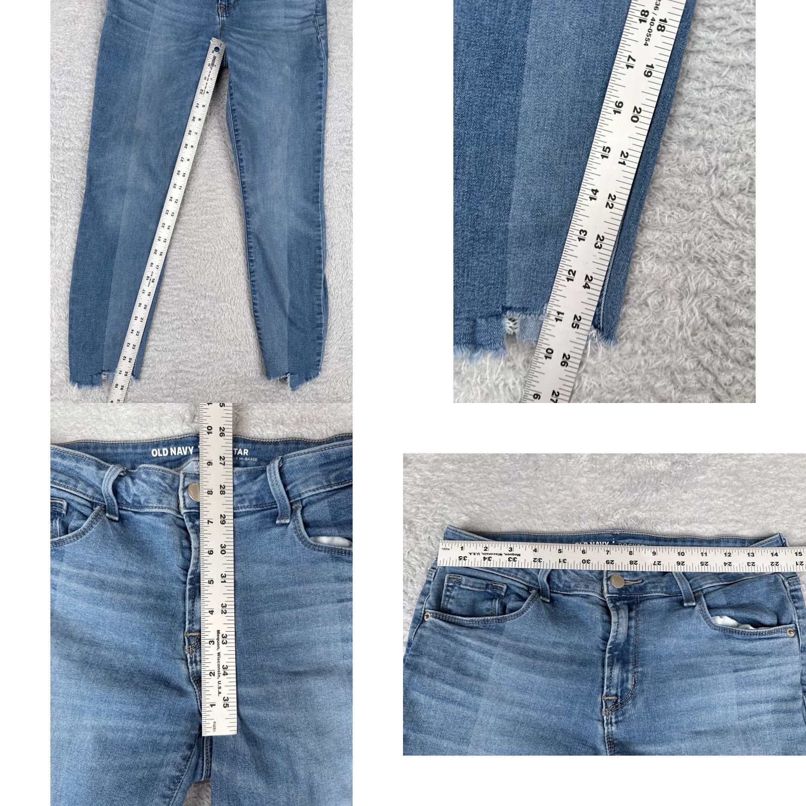 Old Navy Old Navy Jeans Womens 8 Blue Denim Rockstar Mid Rise Raw Hem Cotton Blend 29x25 Size 30" / US 8 / IT 44 - 8 Thumbnail