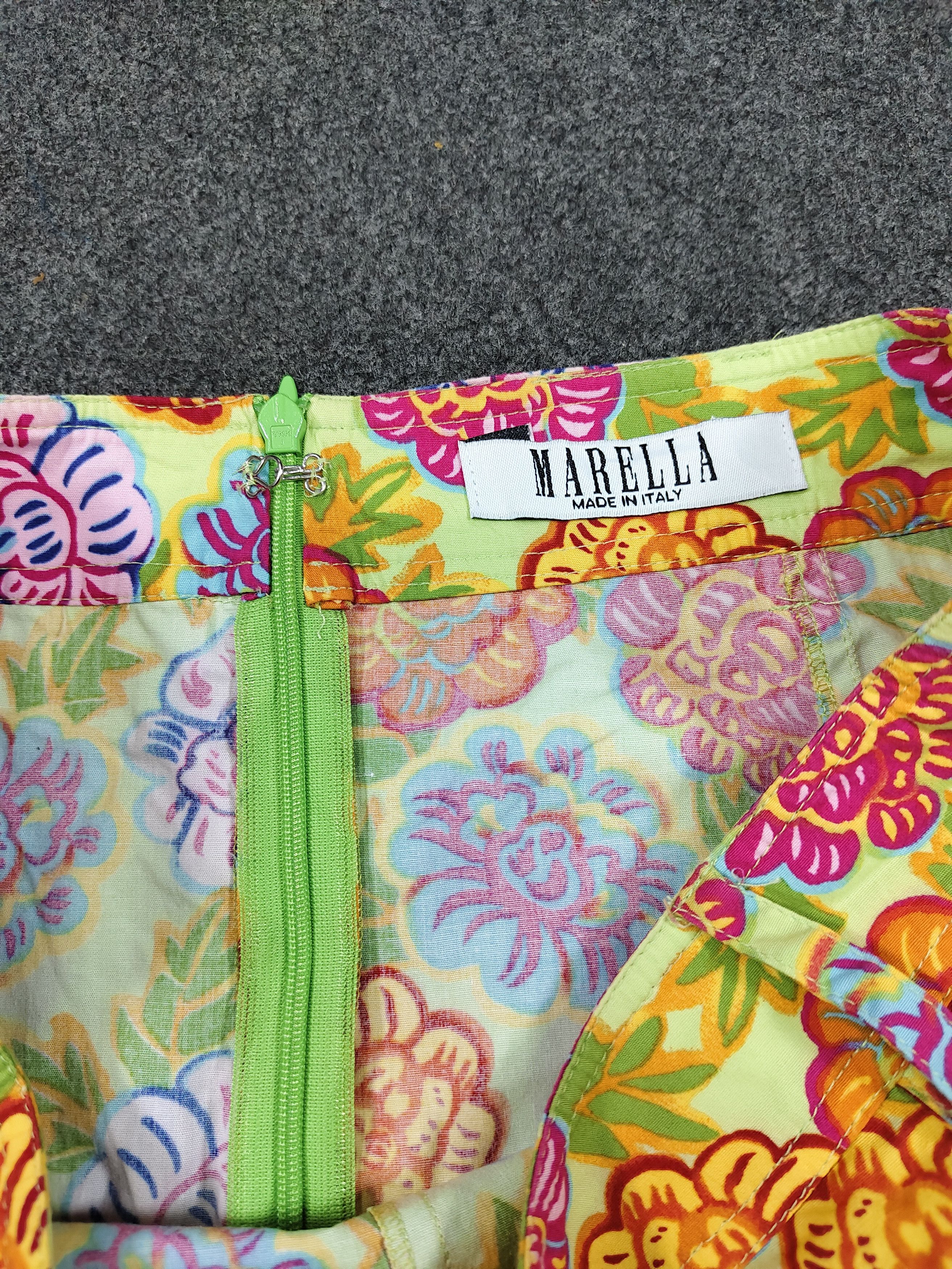 Marella 90s Marella💥 Archive Florals Art Summer Bold Retro Skirt Size 29" - 6 Thumbnail