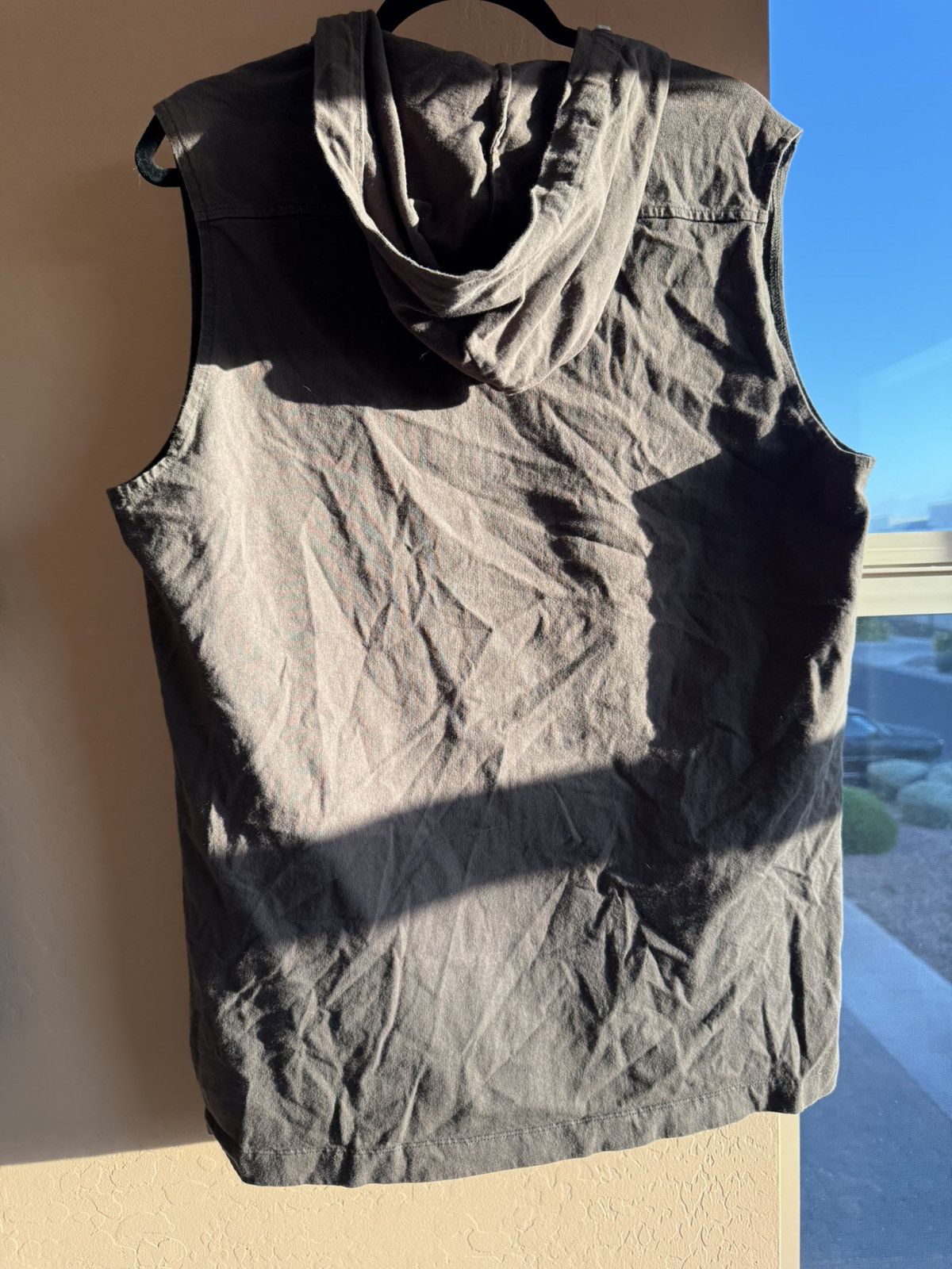Vintage Sleeveless Zip-Up Hoodie Vest - Charcoal Gray - Unisex Size US M / EU 48-50 / 2 - 7 Thumbnail