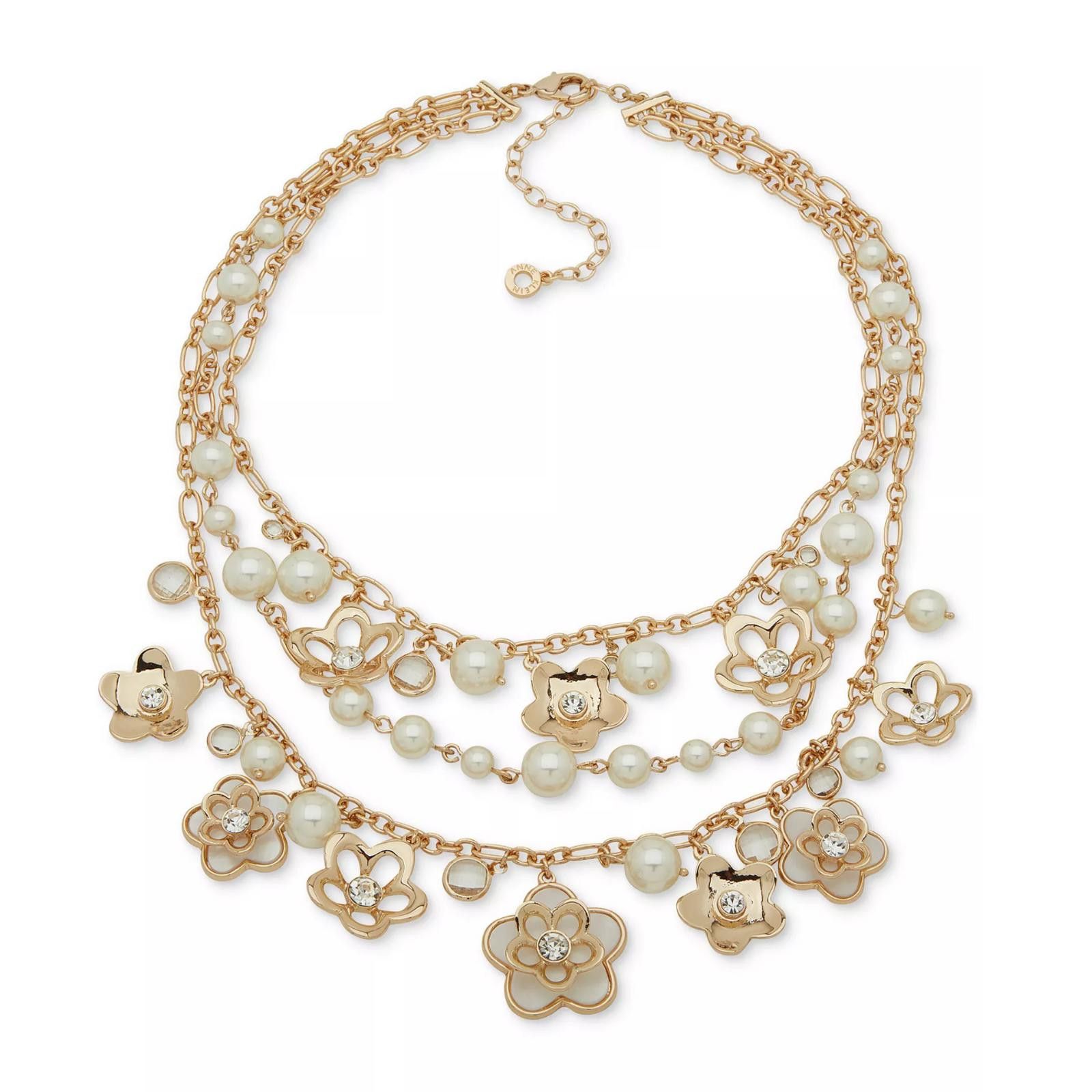Other Anne Klein Gold-Tone Flower charms Necklace 16"+3" NWT Size ONE SIZE - 1 Thumbnail