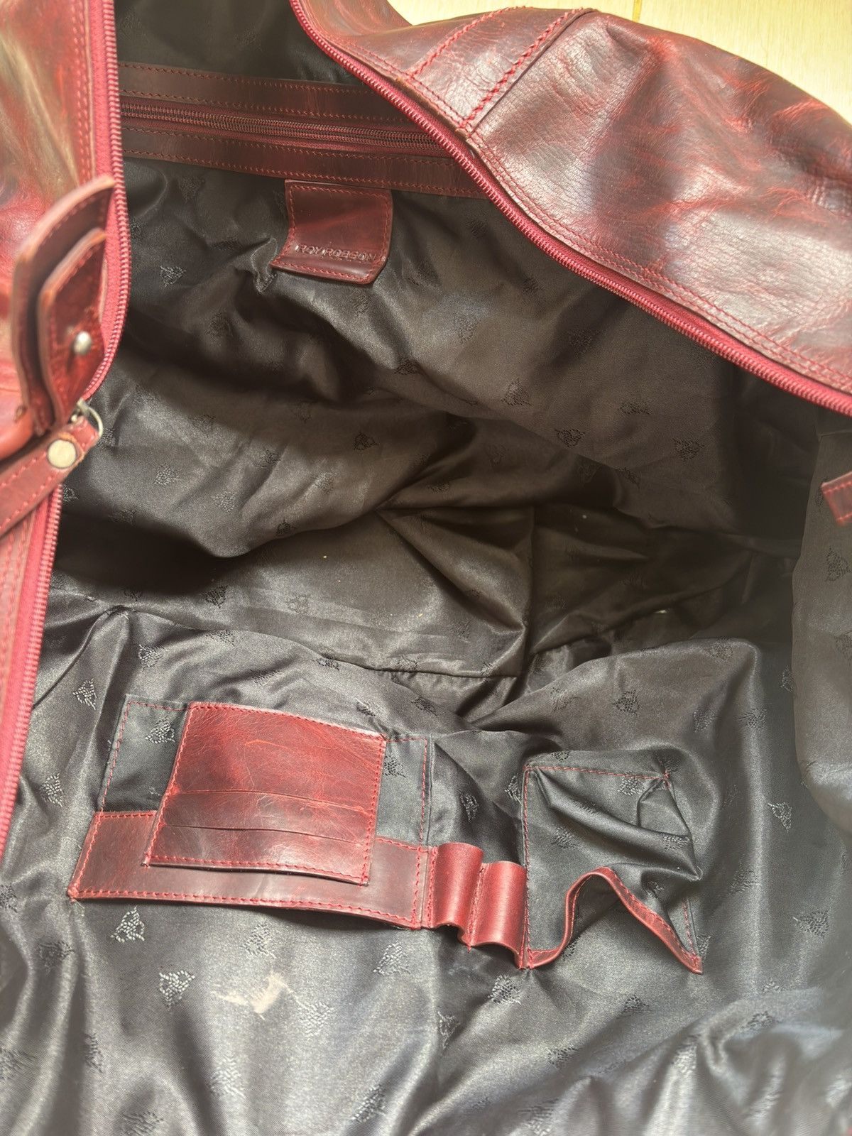 Other Roy Robson Distressed Leather Weekend Duffel Bag in Oxblood Size ONE SIZE - 6 Thumbnail