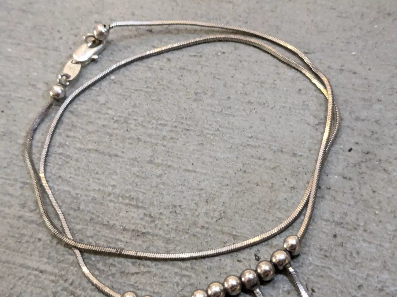 Sterling Silver Vintage Sterling Silver Necklace Hearts Chain Link 16" Y2K Size ONE SIZE - 2 Thumbnail