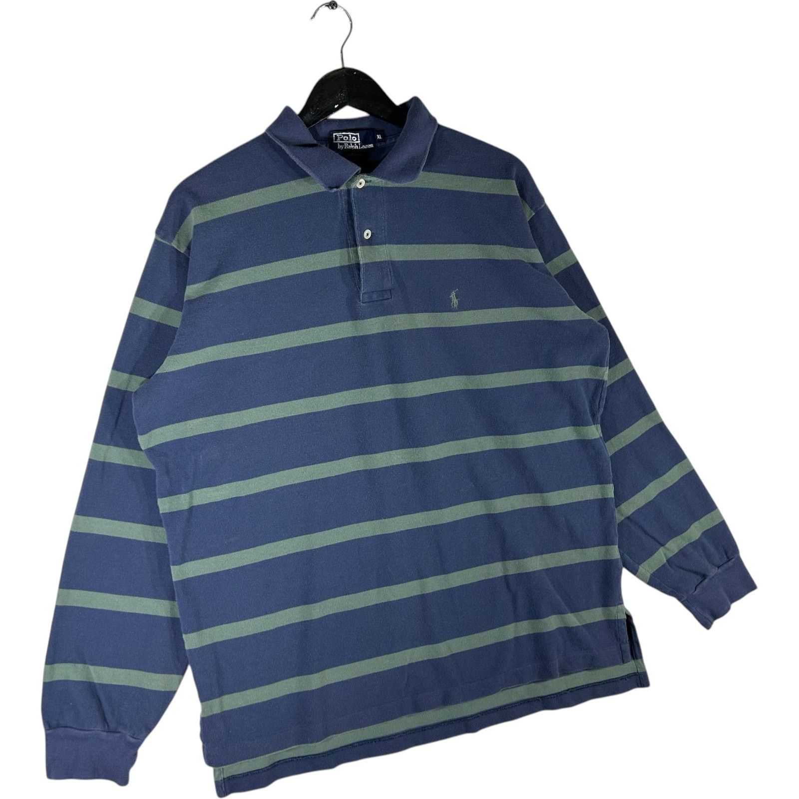 Polo Ralph Lauren Polo Ralph Lauren Striped Long Sleeve Polo Size US XL / EU 56 / 4 - 4 Thumbnail