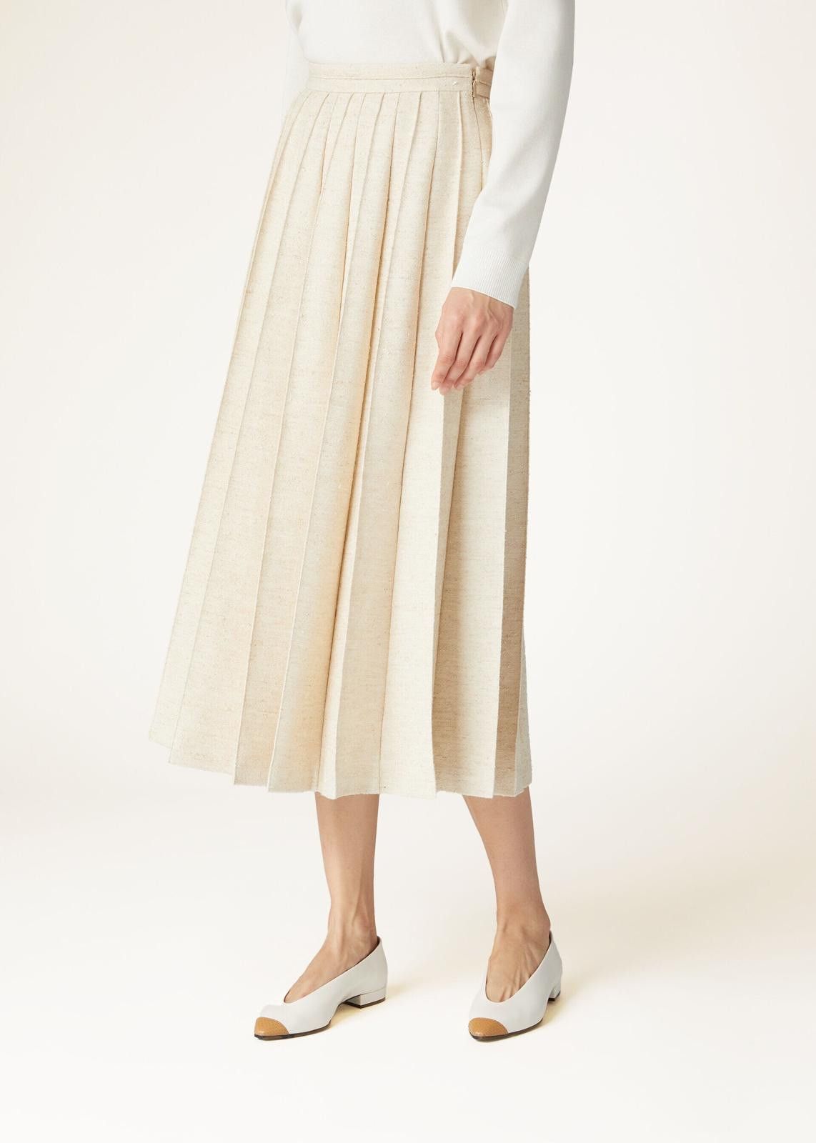 Loro Piana o1srvl11e0225 FAN6840 Fumiko Skirt in Beige Size 26" / US 2 / IT 38 - 7 Thumbnail