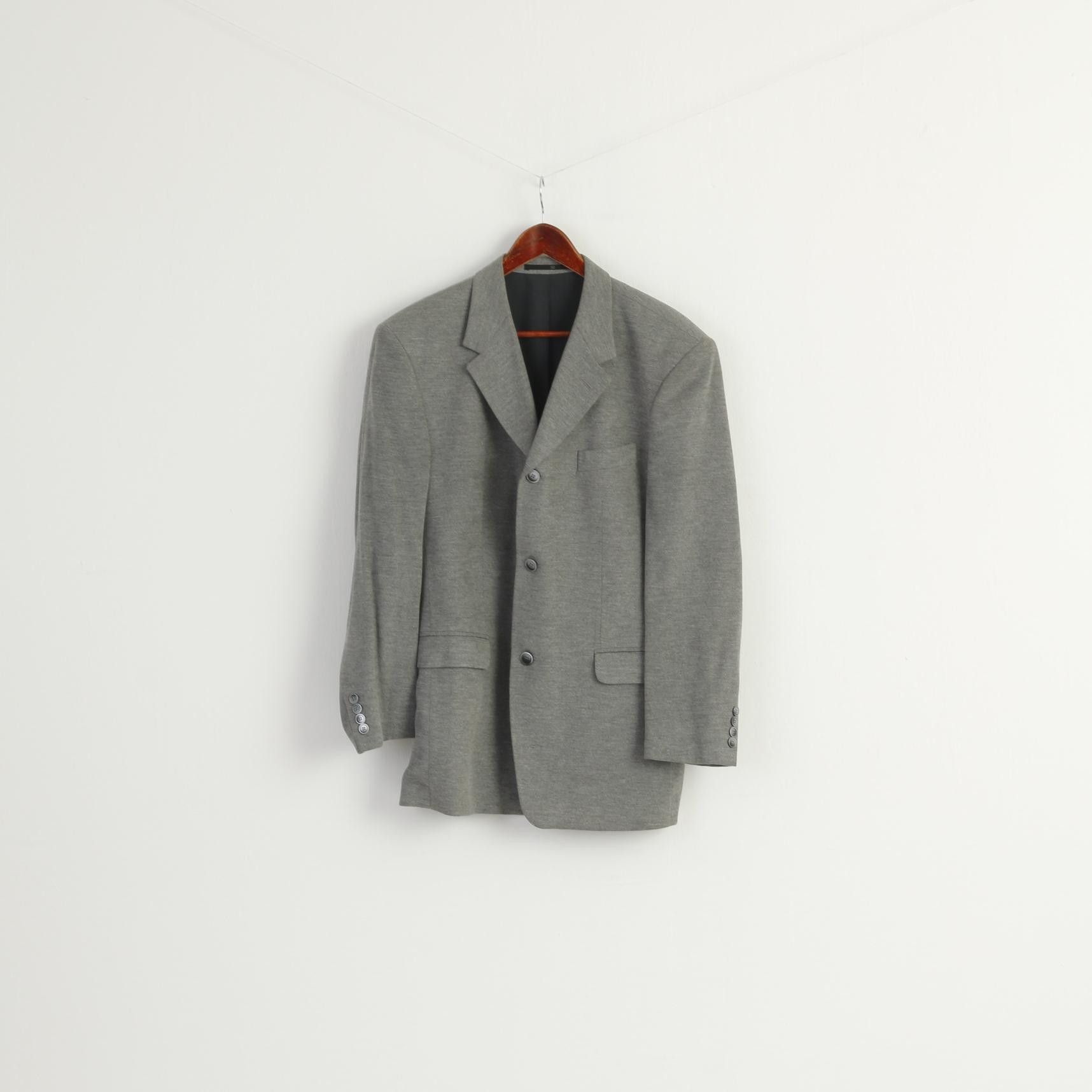Vintage Sandro Pozzi Men 50 40 Blazer Gray Viscose 2801 Size 40R - 1 Thumbnail