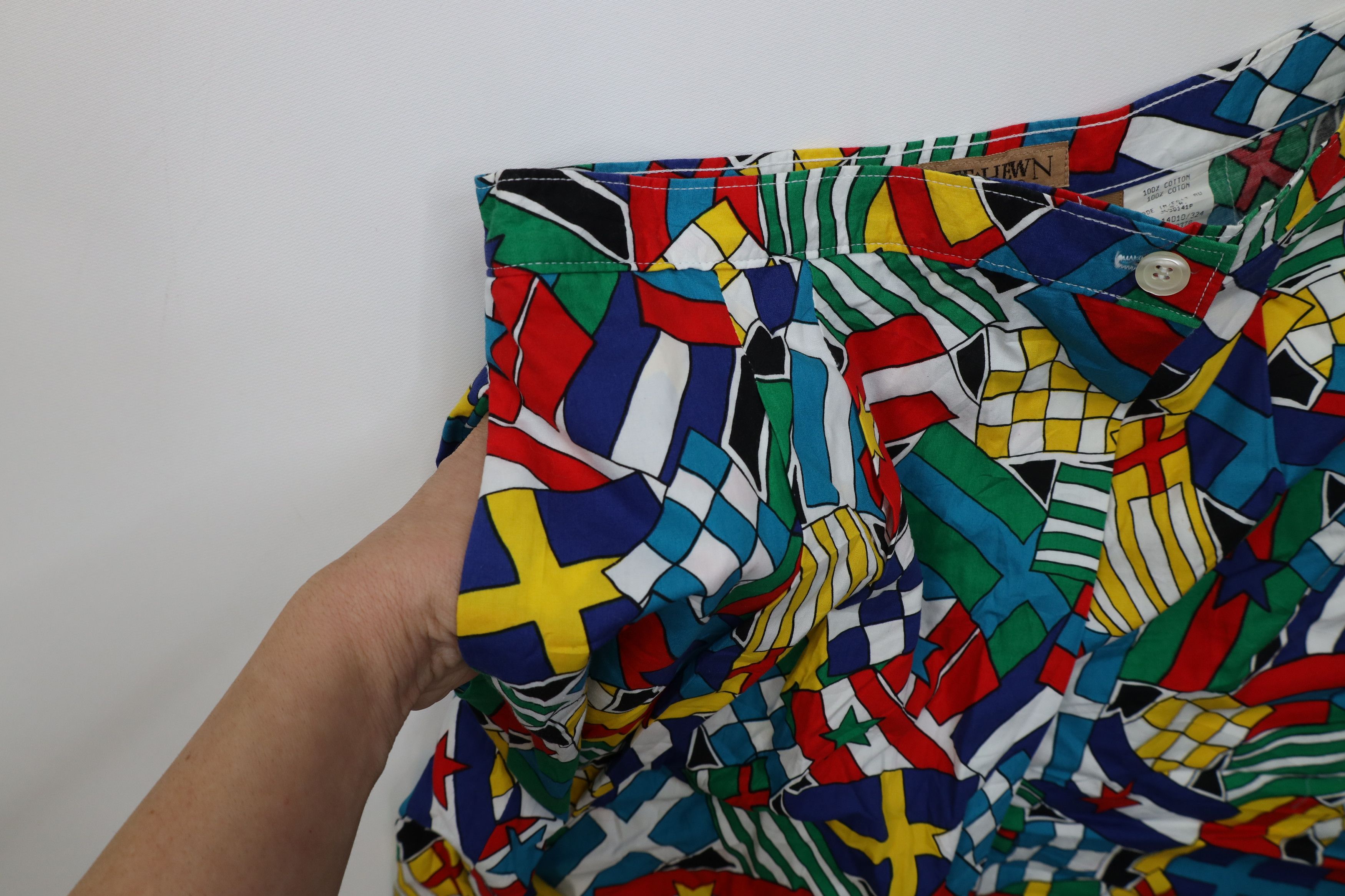 Vintage Vintage 90s Streetwear Flags Wrap Skirt Shorts USA Cotton Size 32" / US 10 / IT 46 - 8 Thumbnail