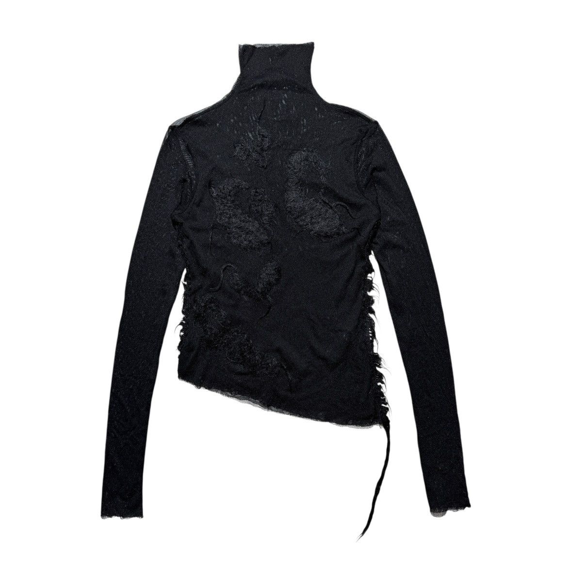 Laura Biagiotti Mesh stretch textured turtleneck Size L / US 10 / IT 46 - 1 Thumbnail