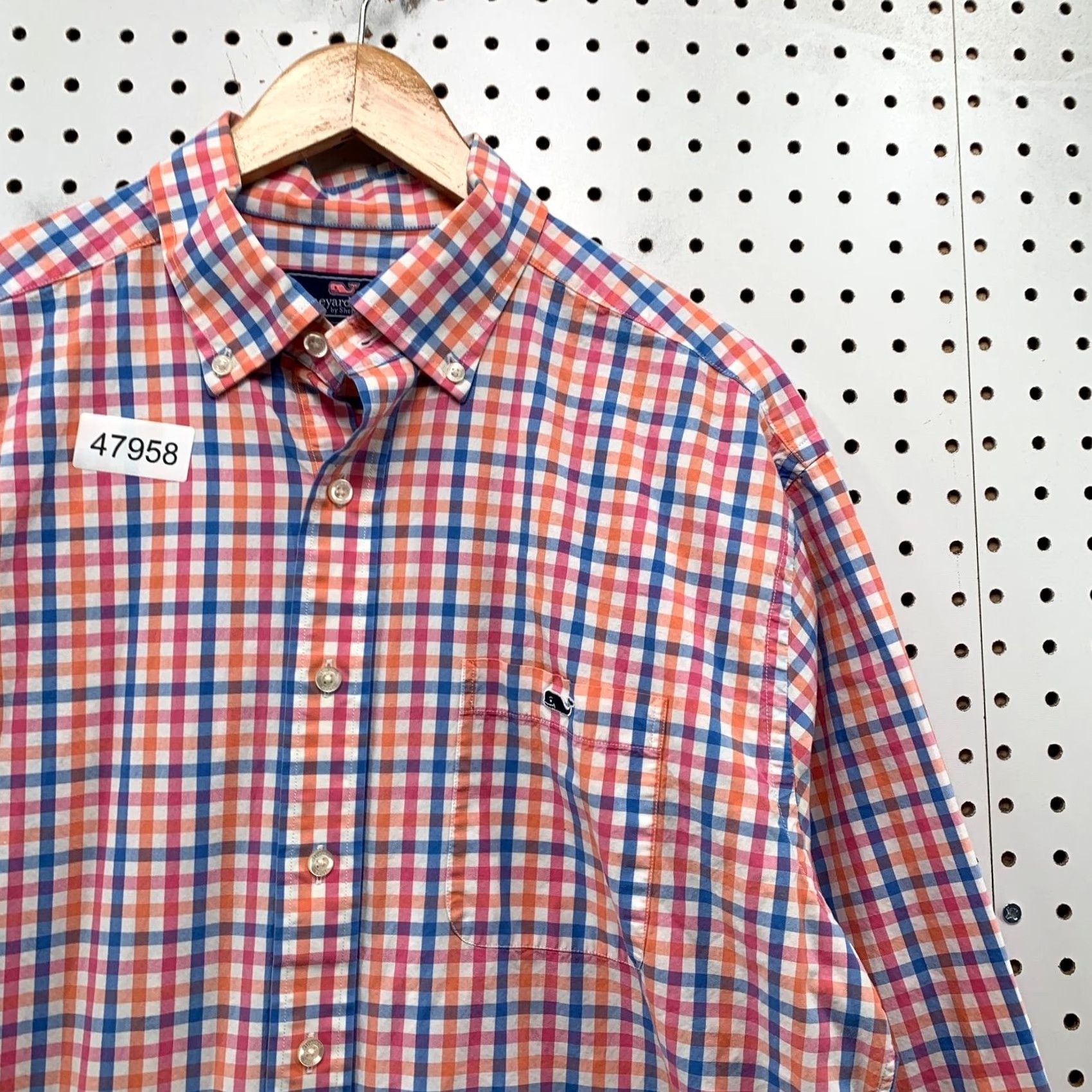 Vineyard Vines Vineyard Vines Button Shirt Mens Large Pink Check Classic Fit Tucker Preppy Size US L / EU 52-54 / 3 - 7 Thumbnail