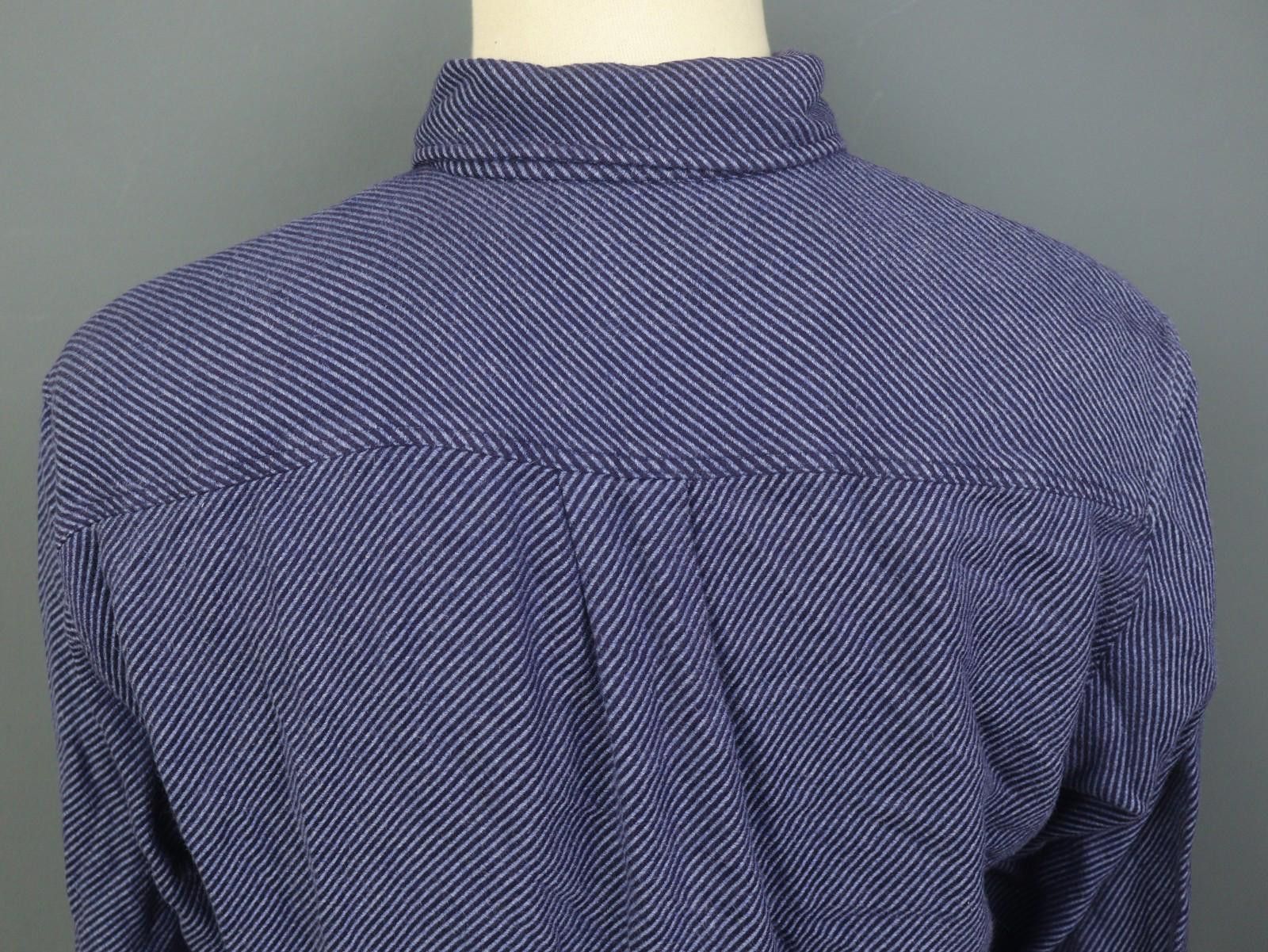 Ermenegildo Zegna Zegna Navy Striped Cotton Button Down Shirt Size M Size US M / EU 48-50 / 2 - 10 Thumbnail