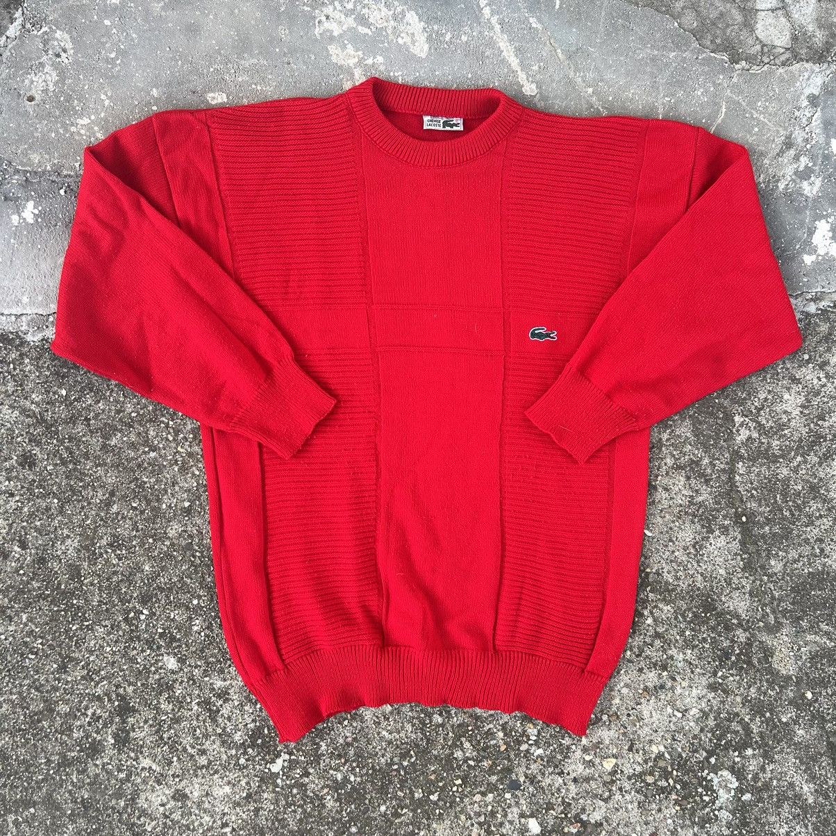 Izod × Lacoste × Vintage Lacoste Vintage Knit Sweater Red Sweatshirt Size US L / EU 52-54 / 3 - 1 Thumbnail