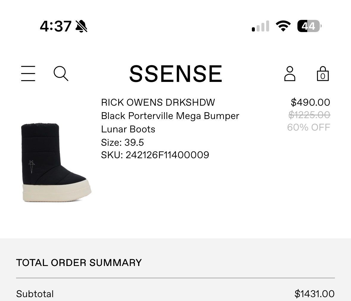 Rick Owens Rick Owens DRKSHDW Black Porterville Mega Bumper Lunar Boots Size US 9.5 / IT 39.5 - 1 Thumbnail