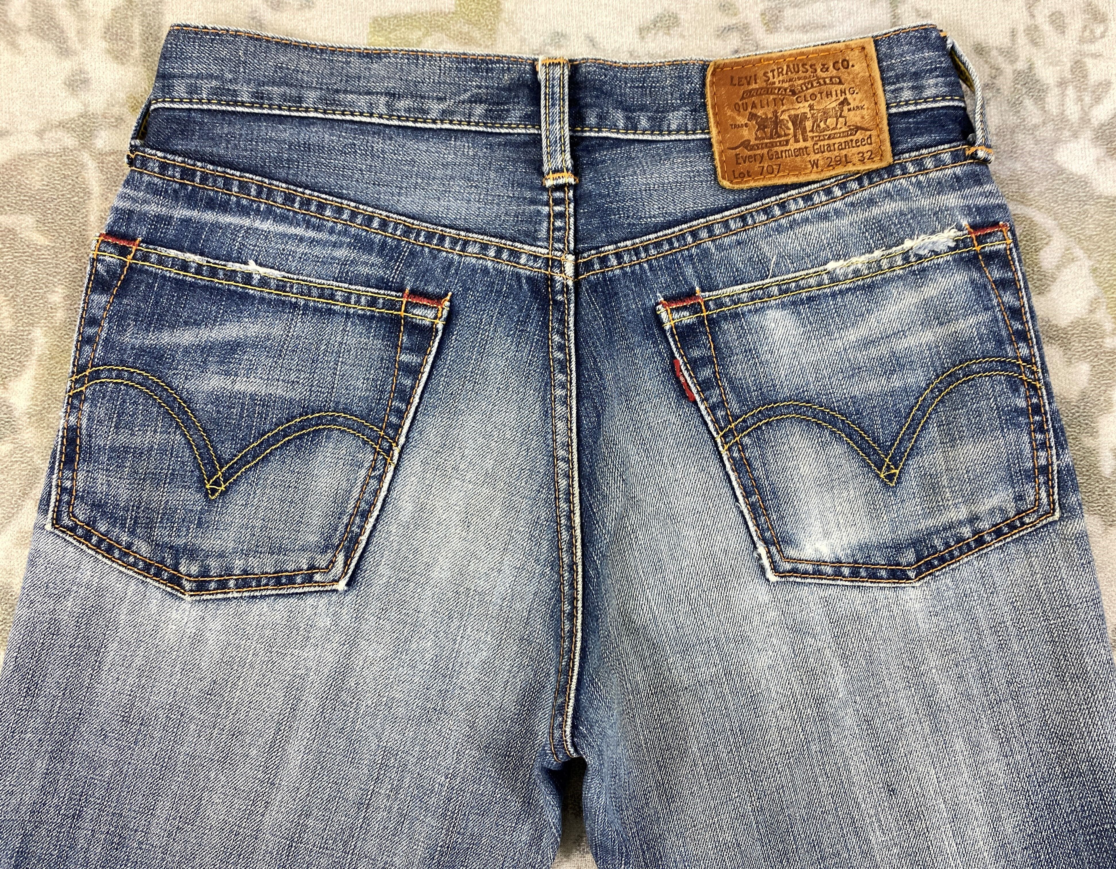 Japanese Brand Distressed Blue Vintage Levi's 707 29x28.5 Denim -JN1394 Size US 29 - 4 Thumbnail
