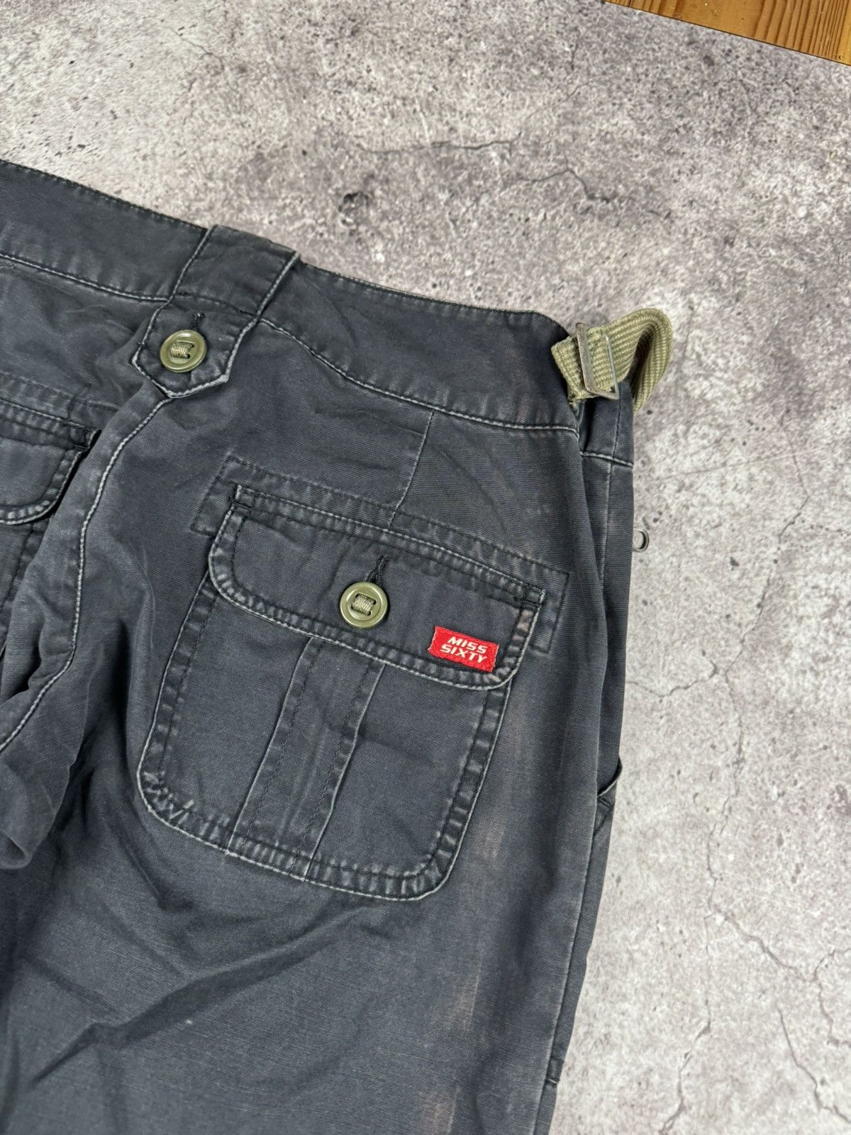 Miss Sixty Miss Sixty Vintage Y2K Flared Cargo Front Pockets Pants fade Size 29" - 10 Thumbnail