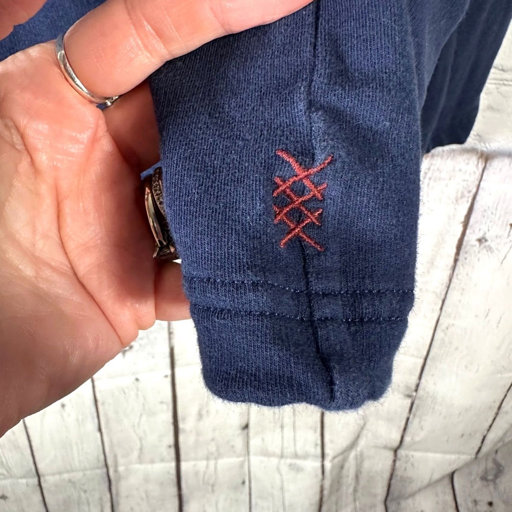 Rhone Rhone Henley Hoodie Mens Navy Blue Pullover Medium Sweatshirt Athleisure Shirt Hooded Regular Sleeve Long Button Embroidered Logo Kangaroo Pocket Size US M / EU 48-50 / 2 - 4 Thumbnail