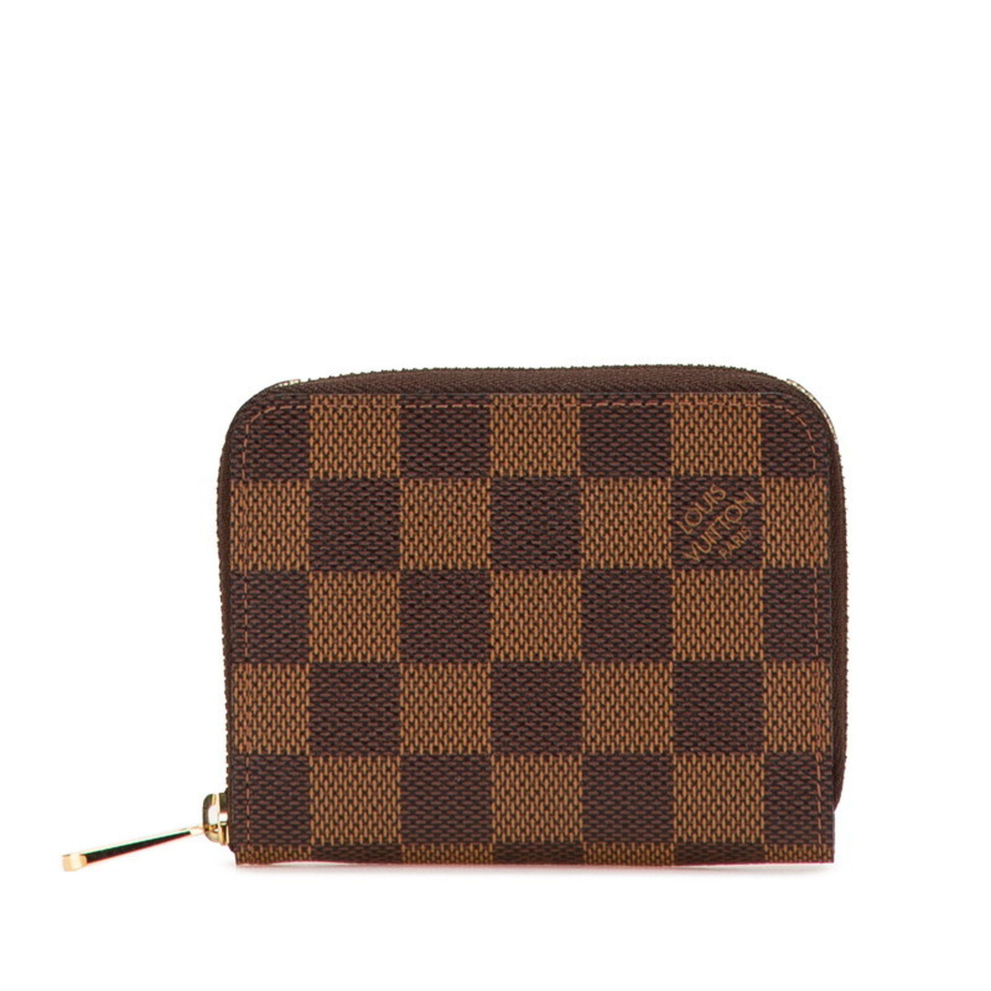 Louis Vuitton Damier Zippy Coin Purse Case N63070 Brown Pvc Plated Women's Louis Vuitton