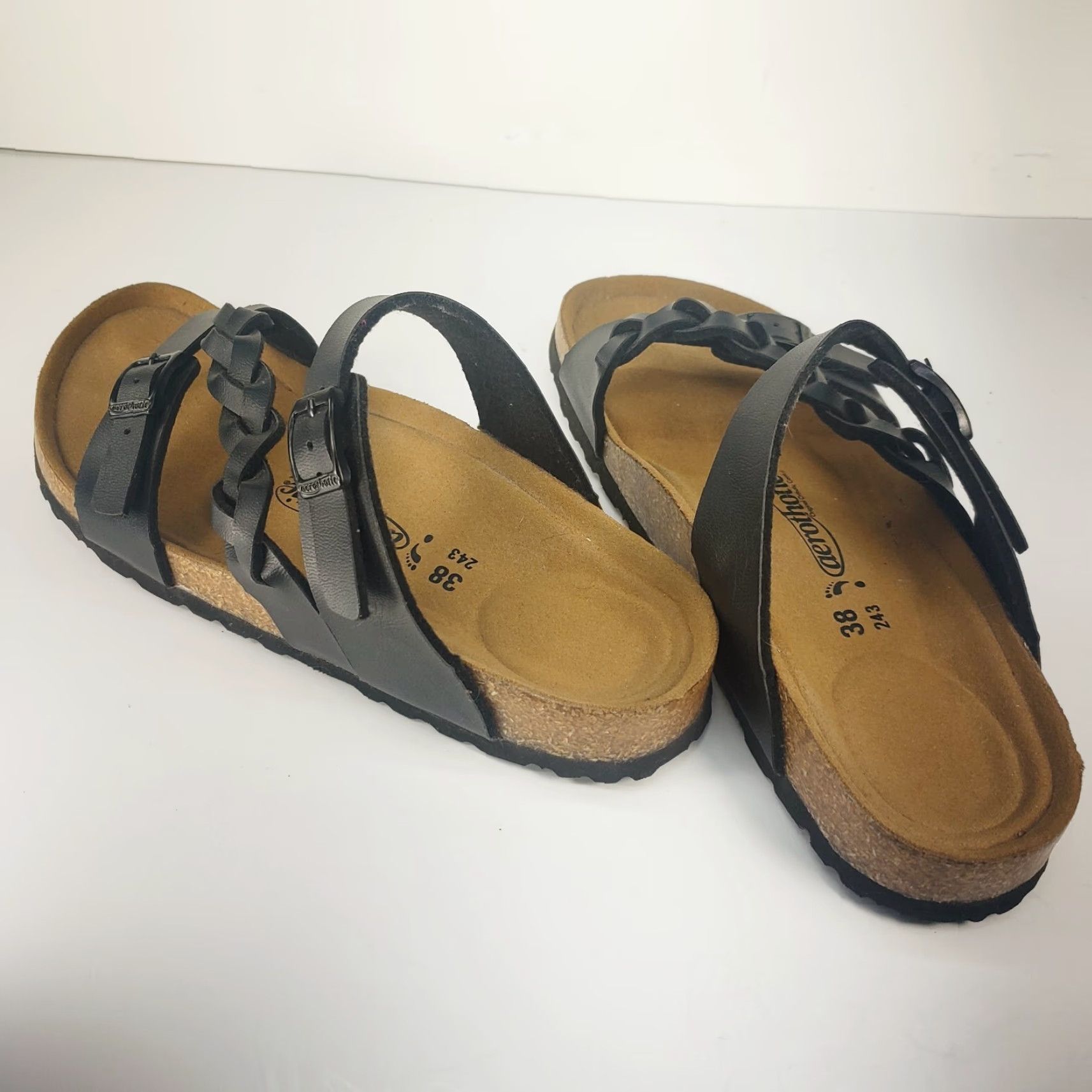 Vintage AeroThotic Braided Women's Arch Support Comfy Orthotic Slide Black Sandals 7-7.5 Slide Shoes Womens Comfort Shoes Size US 5.5 / IT 35.5 - 5 Thumbnail
