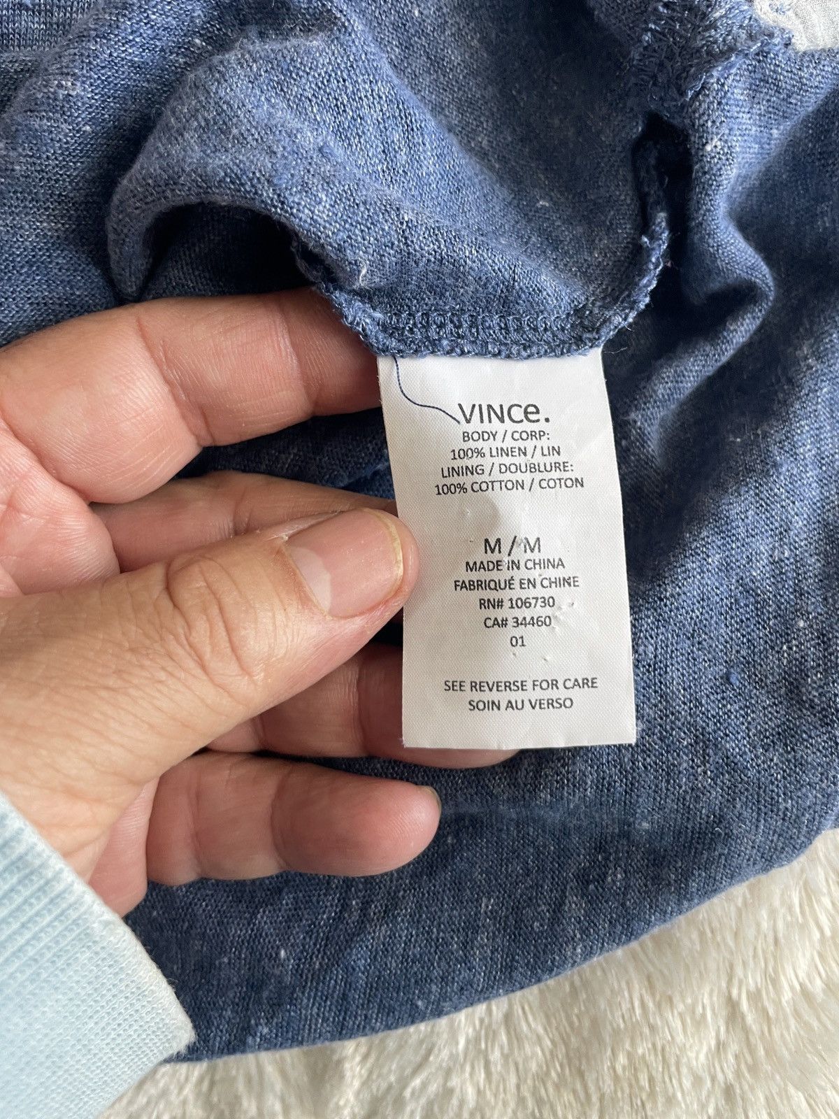 Vince Linen V neck Tee Size US M / EU 48-50 / 2 - 7 Thumbnail
