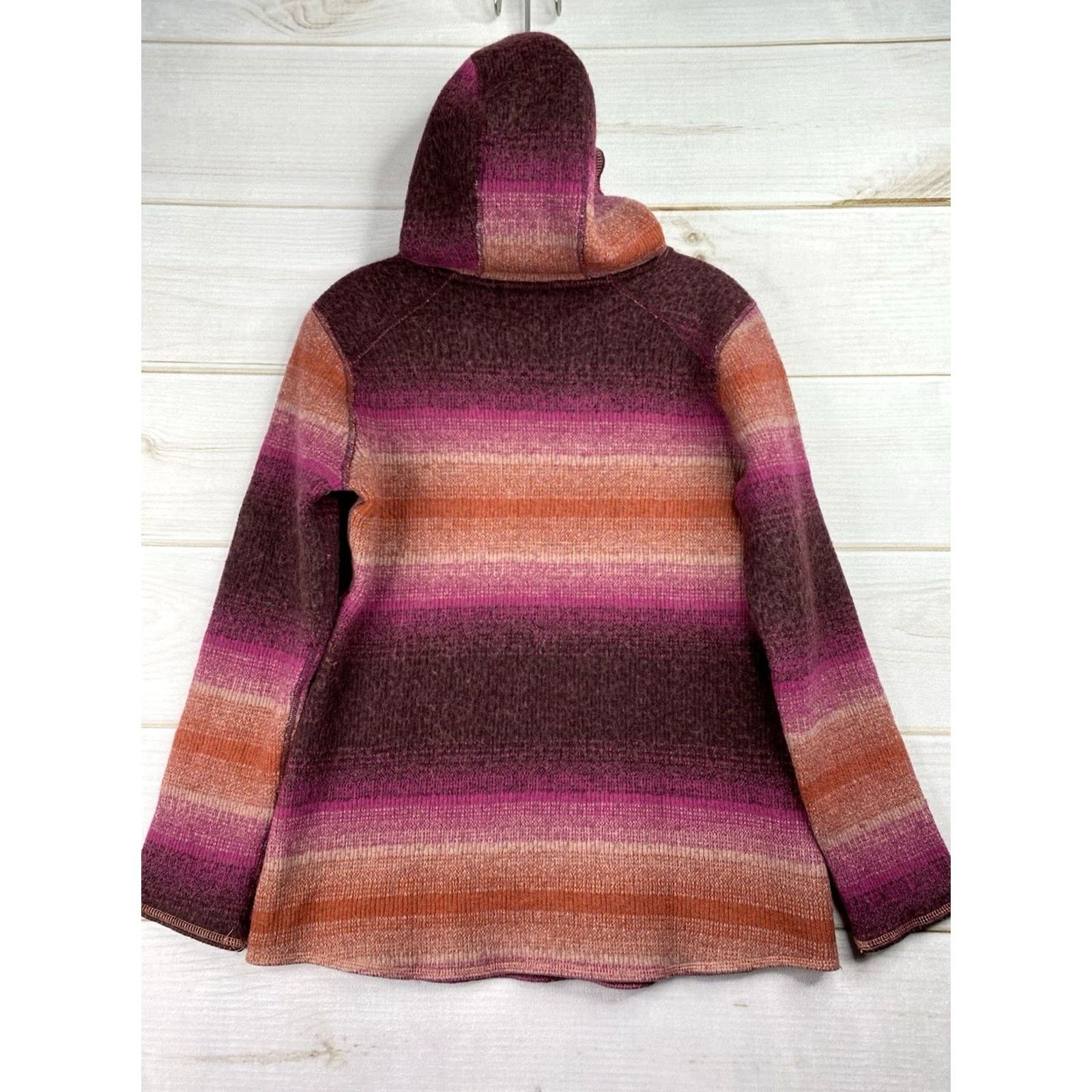 Prana prAna Sweater Womens L Pink Wool Blend Caitlyn Tunic Hoodie Ombre Boho Hippie Shirt Size L / US 10 / IT 46 - 6 Thumbnail