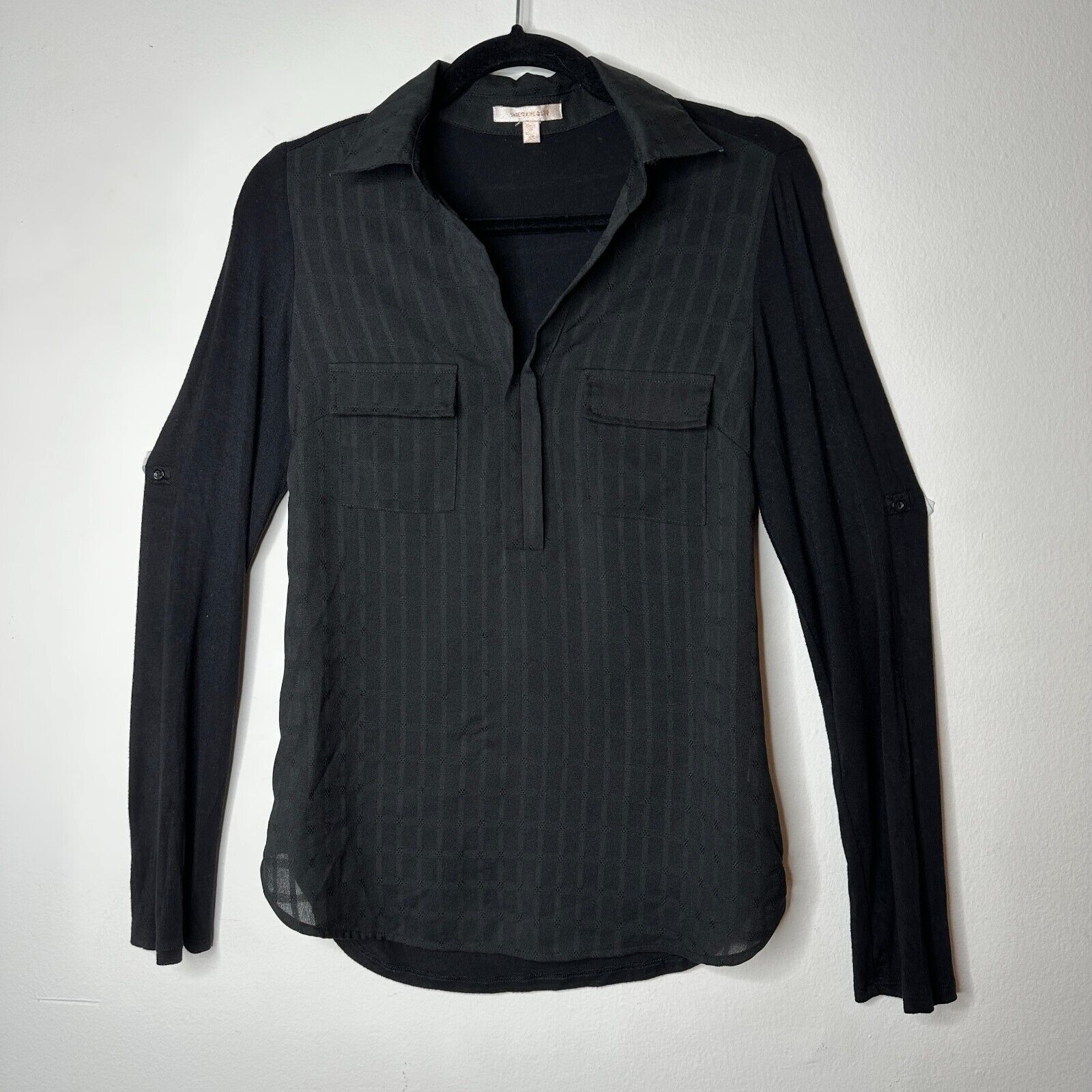 Other Skies Are Blue Black Stripe Pockets Long Sleeve Blouse XS Size XS / US 0-2 / IT 36-38 - 1 Thumbnail