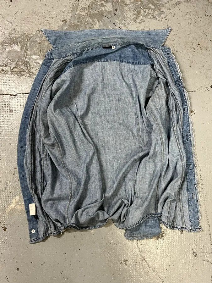 Dolce & Gabbana 2000s Dolce & Gabbana Lines Blue Denim Shirt Size US M / EU 48-50 / 2 - 7 Thumbnail
