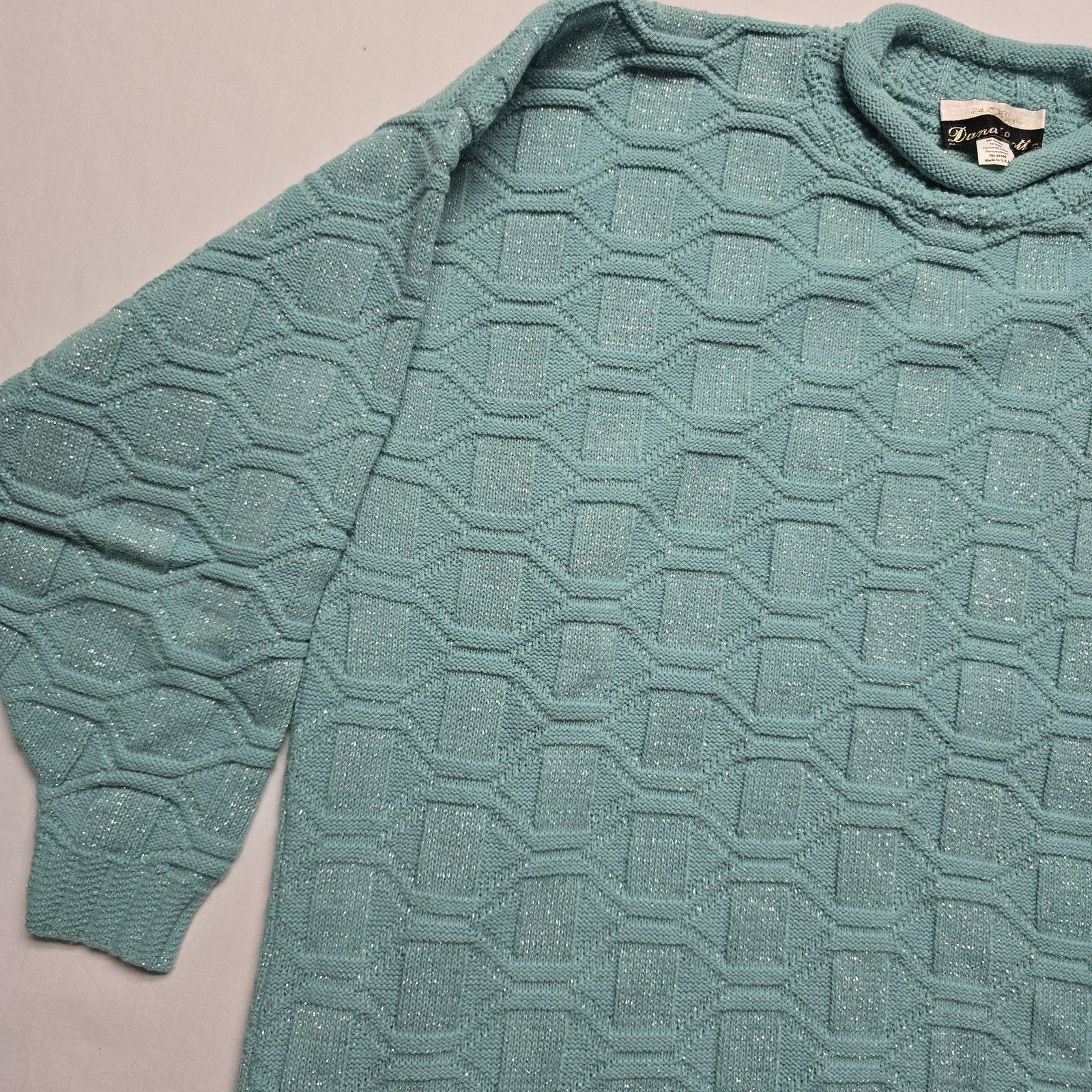 Vintage Vintage Dana Scott Sweater L Geometric Knit Pullover 90s Size L / US 10 / IT 46 - 3 Thumbnail