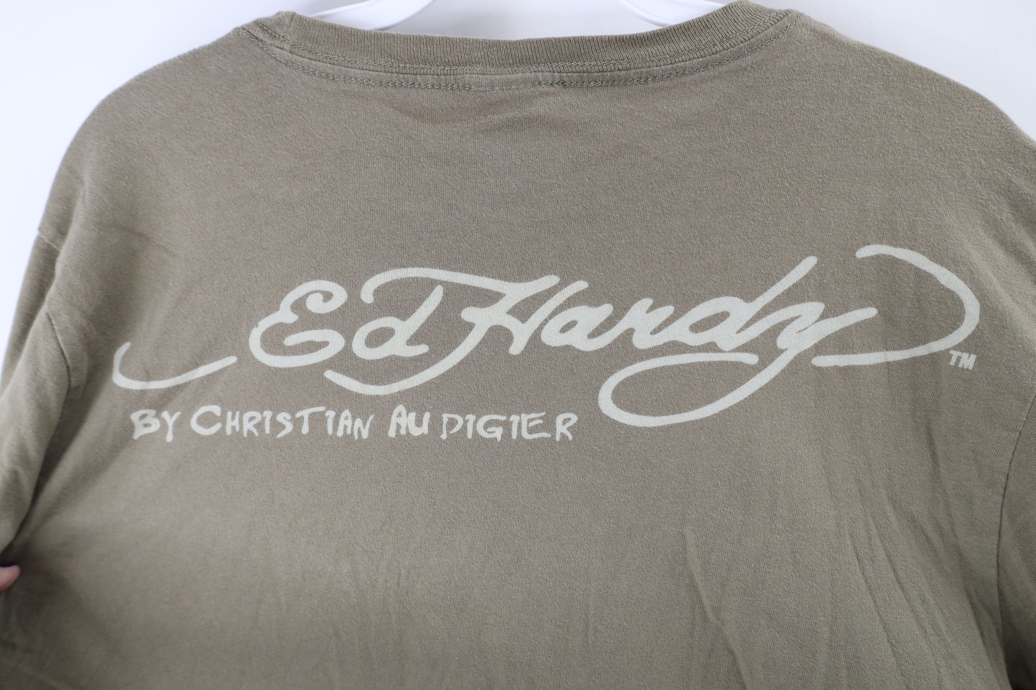 Ed Hardy × Vintage Vintage Ed Hardy Christian Audigier Long Sleeve T-Shirt Size US XXL / EU 58 / 5 - 9 Thumbnail