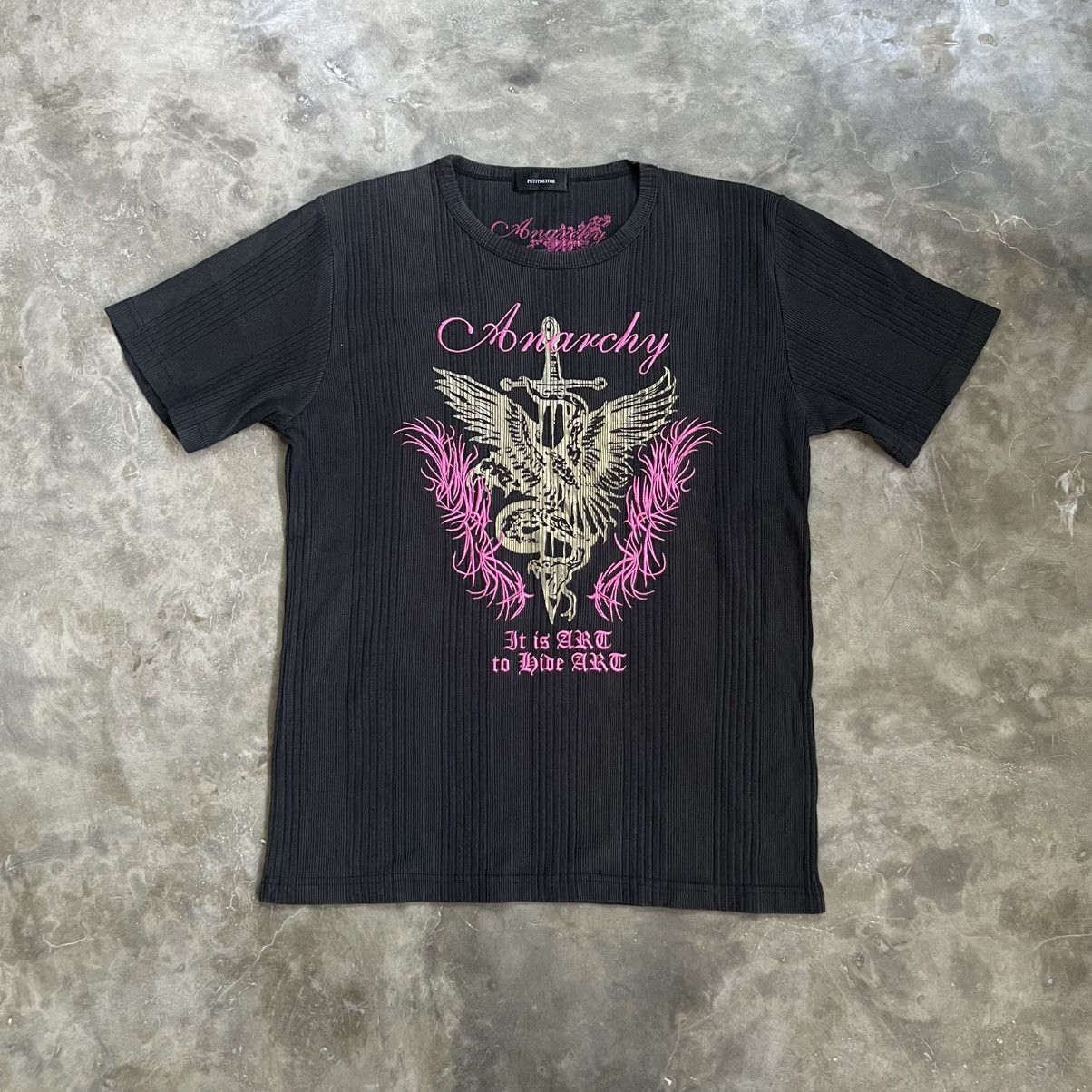Petitreitre Anarchy Vkei Style Poem Ribbed Shirt