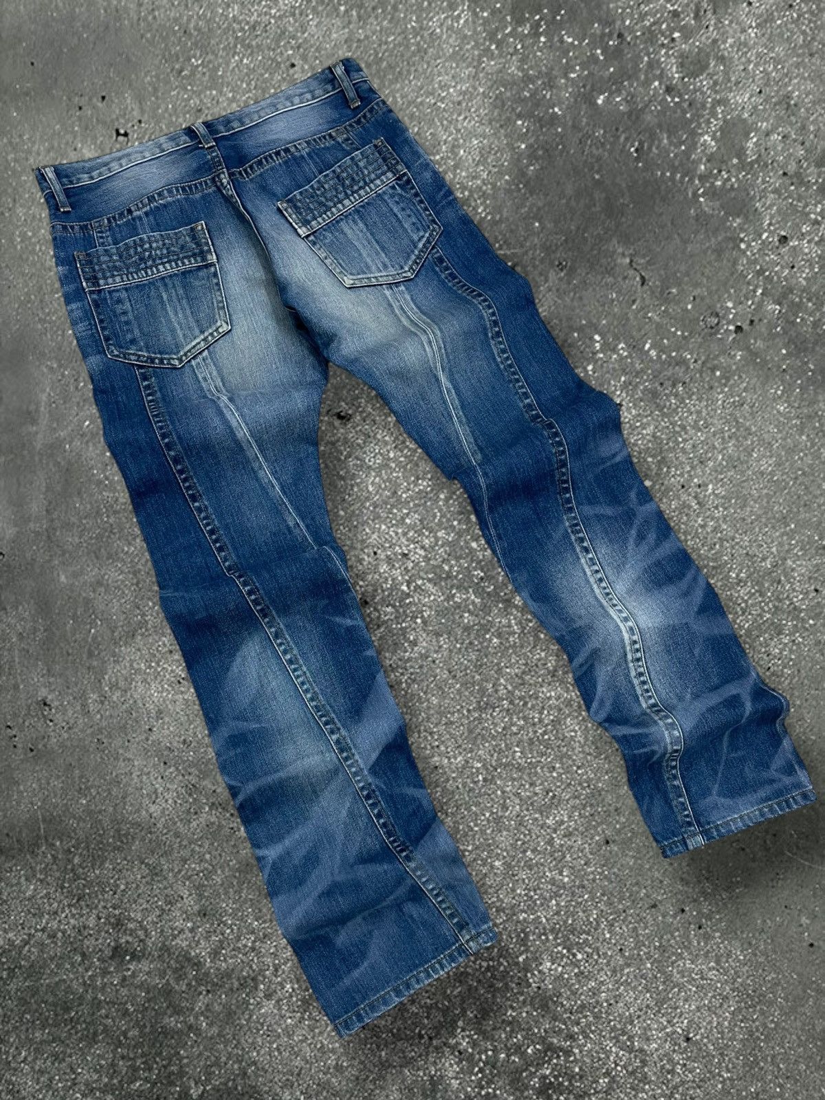 Le Grande Bleu (L.G.B.) Rare Vintage Designer Japan Schlussel Artwork Layered Denim Size US 31 - 9 Thumbnail